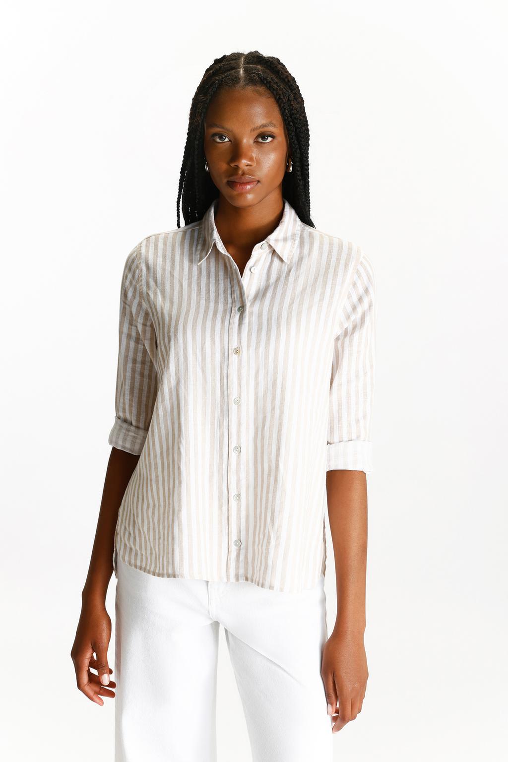 Linen-cotton blend shirt