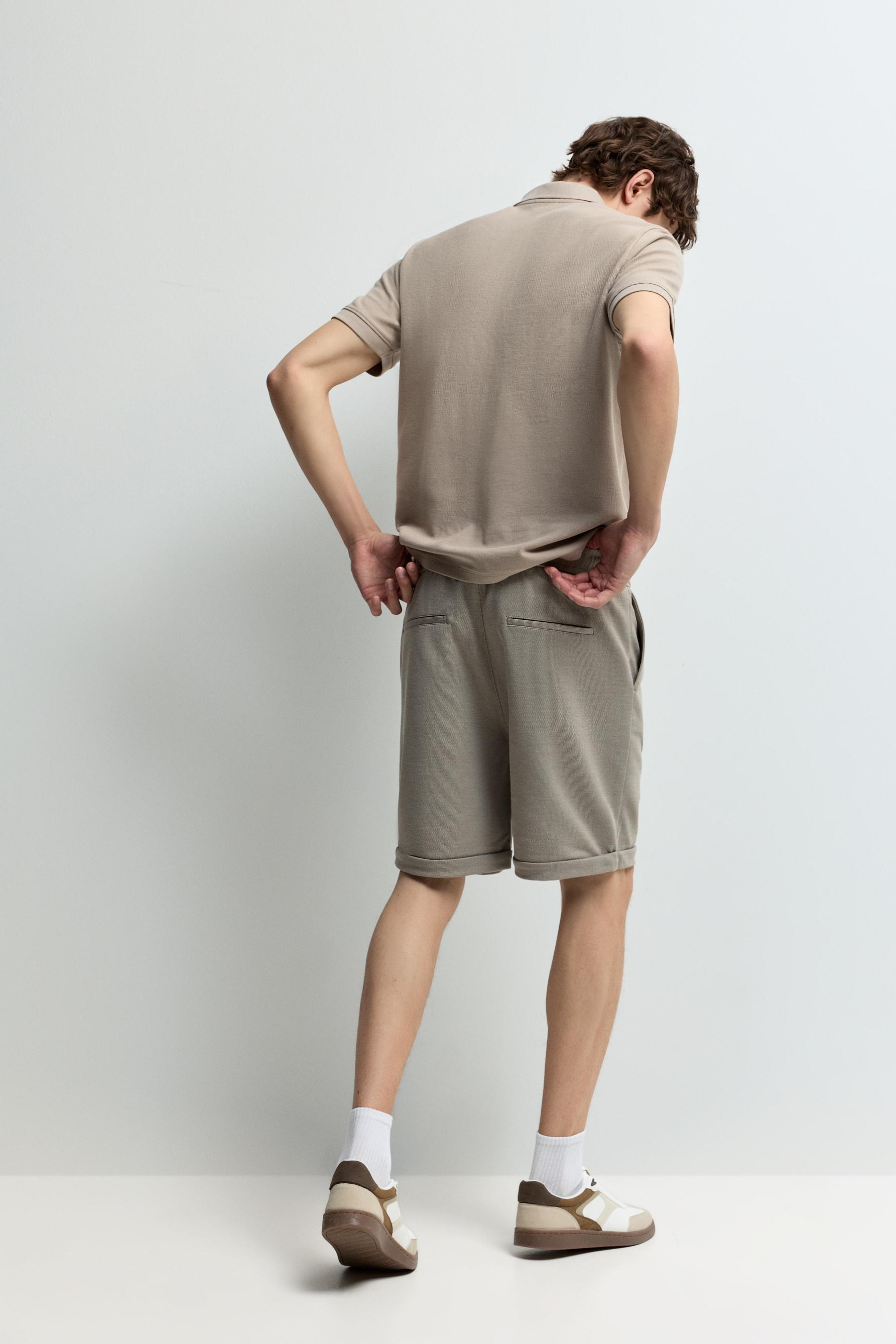 Piqué Bermuda shorts — PALE SAND