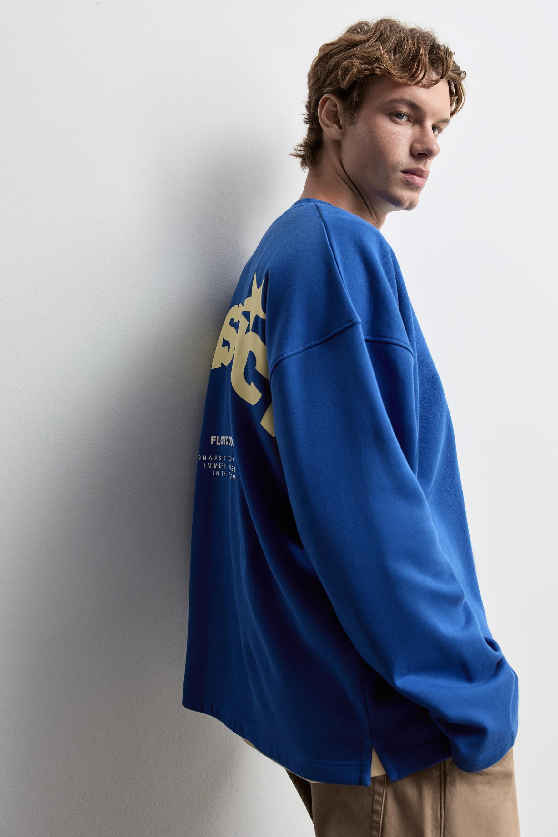 Printed sweatshirt — COBALT GREY