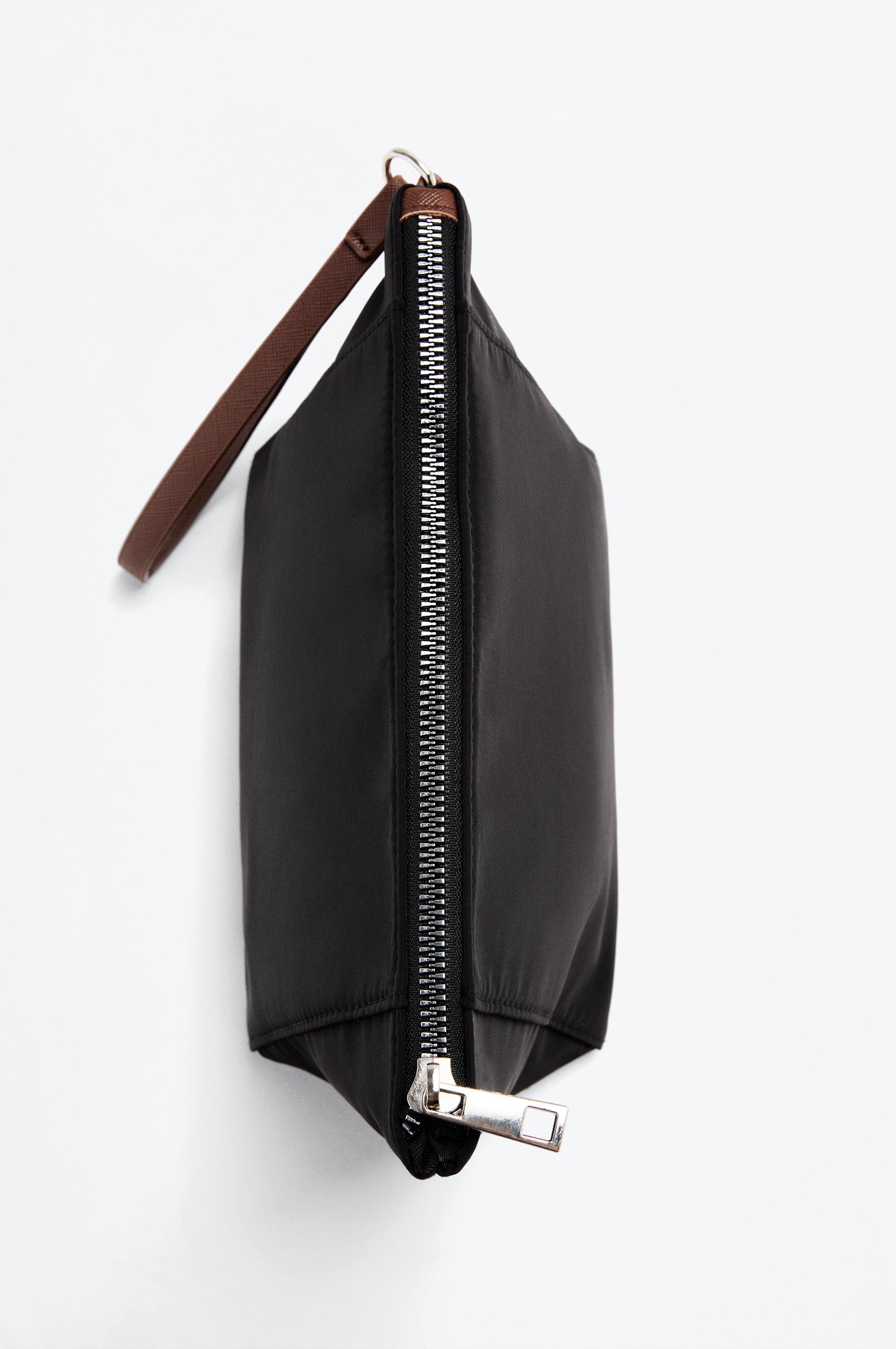 Nylon wristlet toiletry bag — BLACK (alternate view)