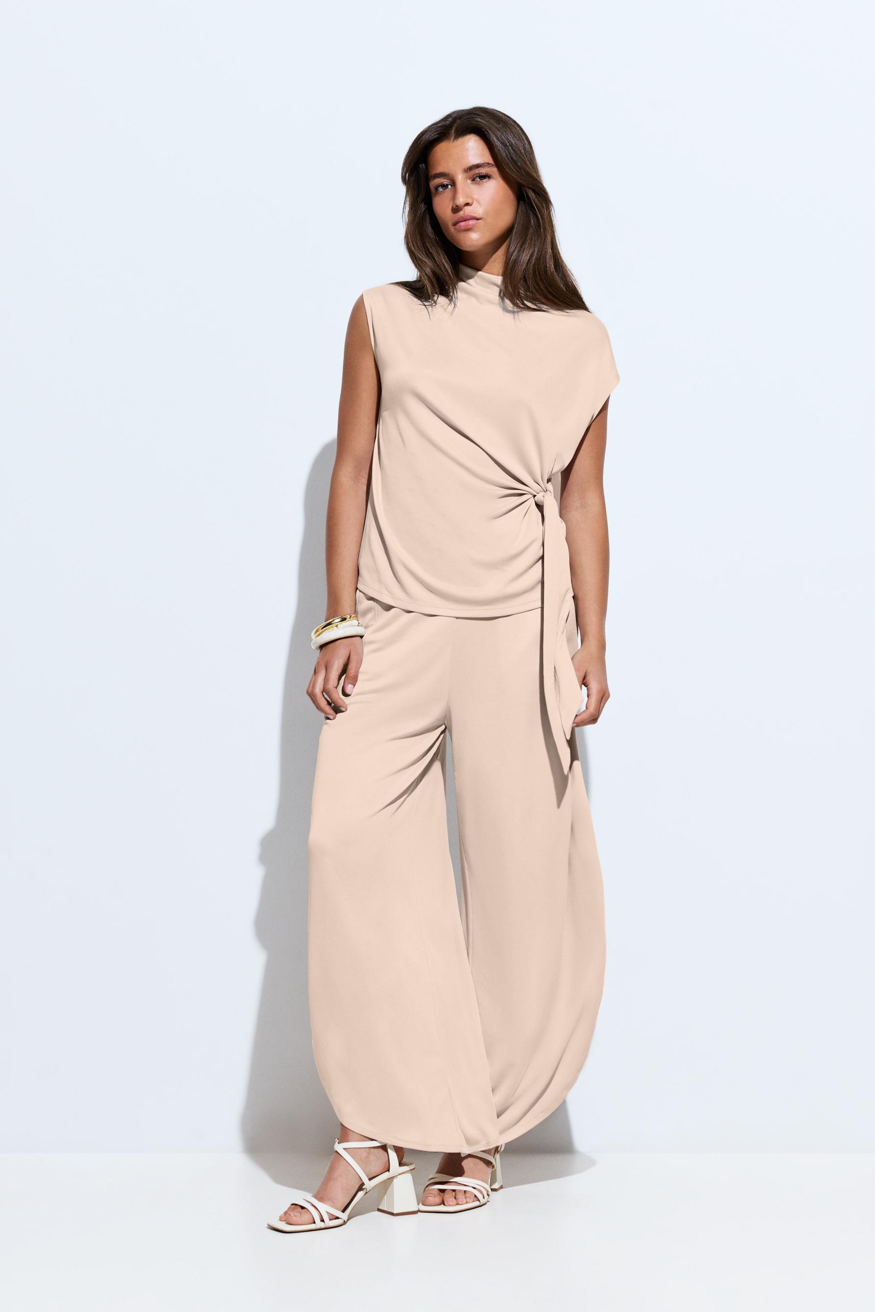 Split detail culottes — MINK