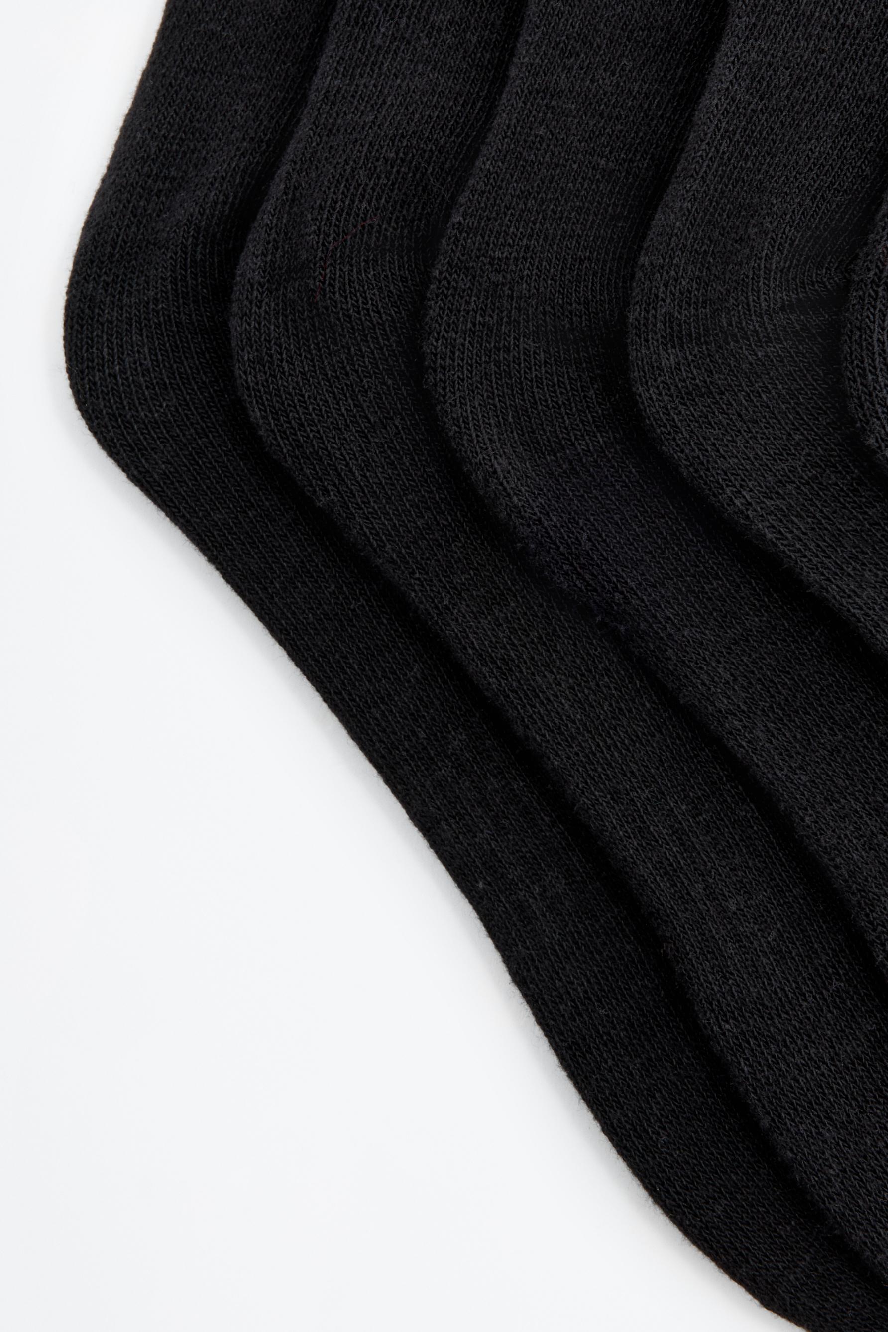 Long sports socks (Pack 5) — BLACK