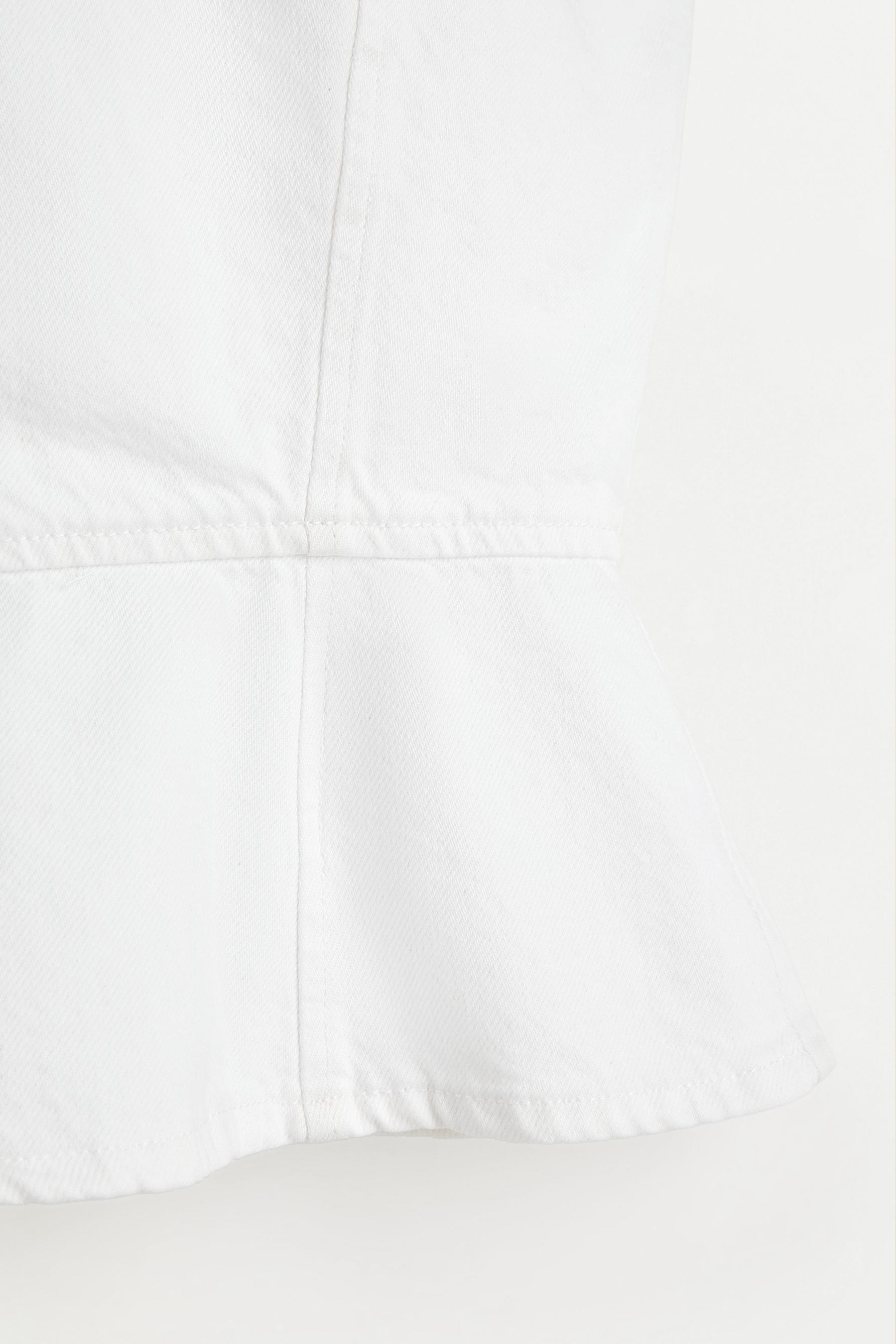 Denim peplum bandeau top — WHITE
