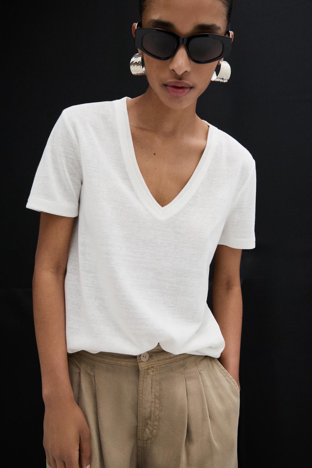 Camiseta rústica cuello pico