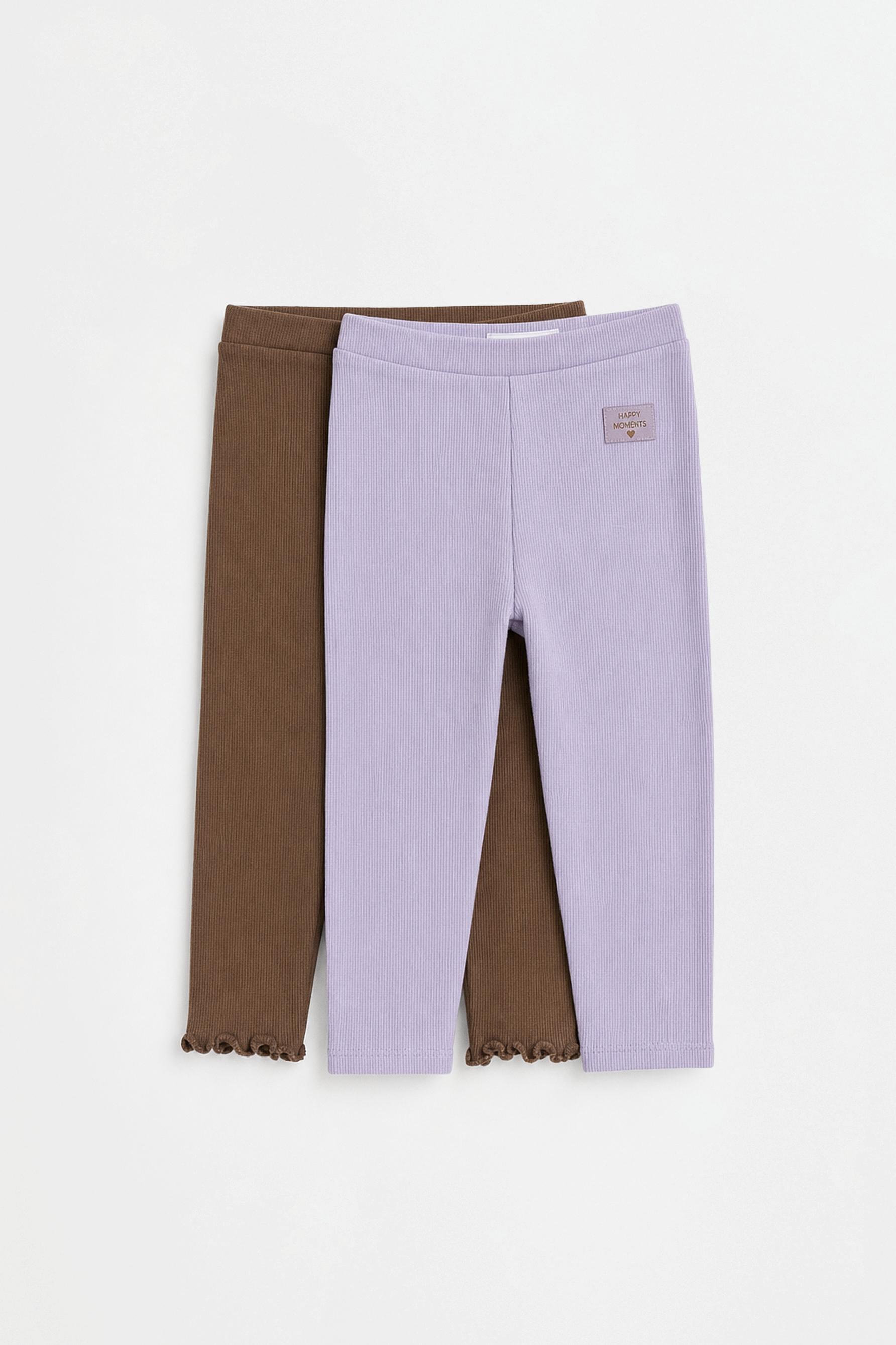 Pack of 2 ribbed leggings — POWDER MAUVE