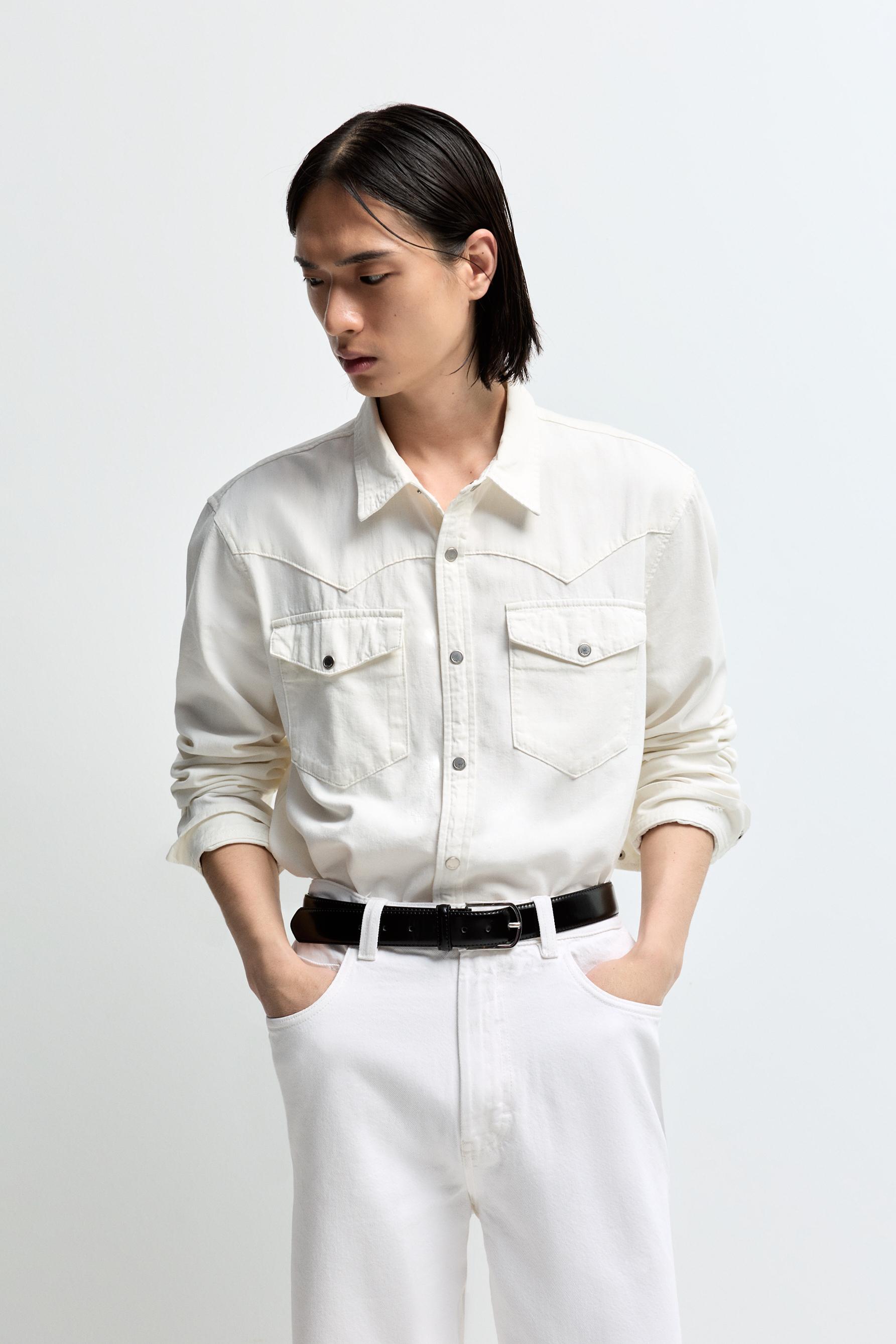 Camisa denim bolsillos