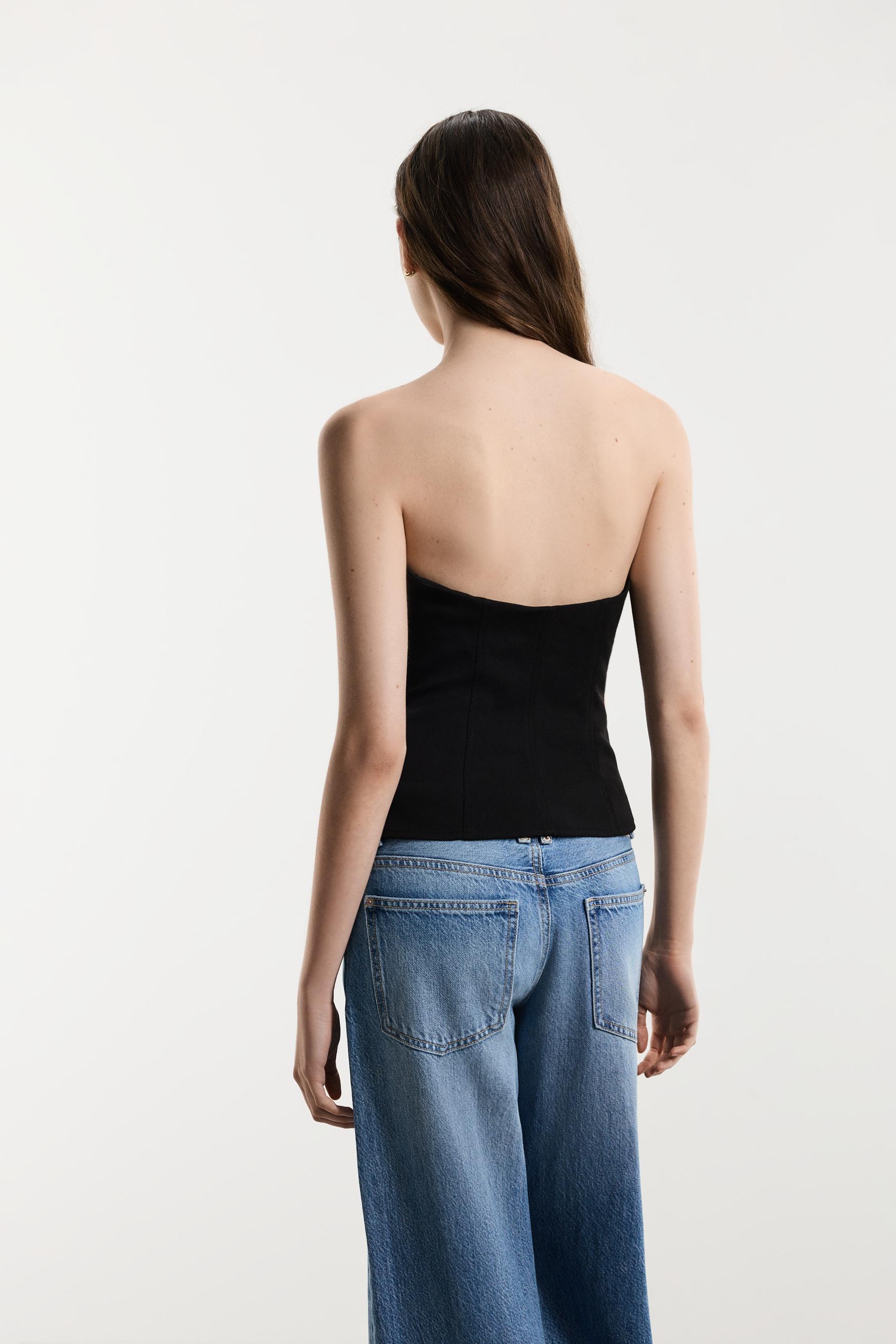 Bustier top — BLACK