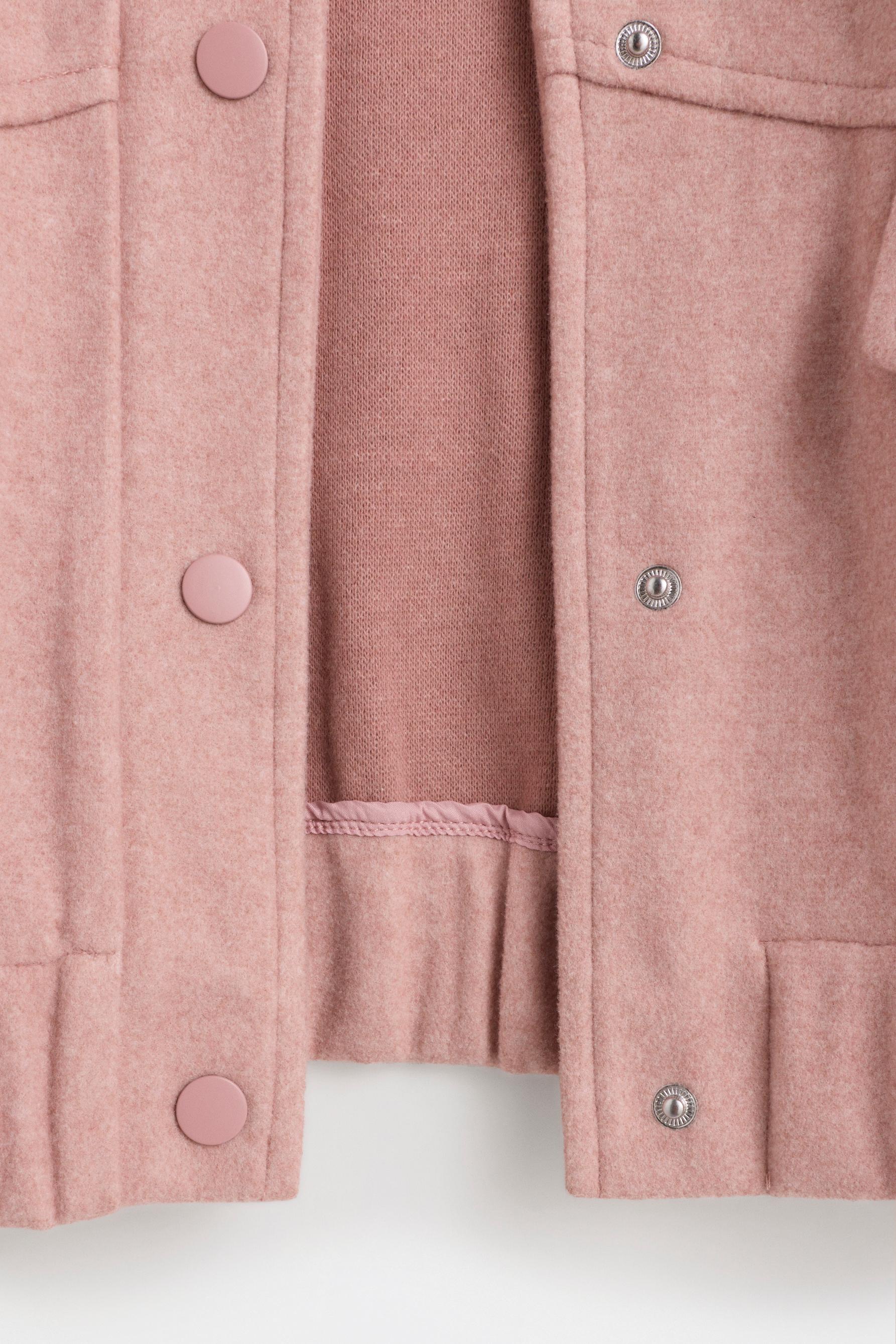 Synthetic wool bomber jacket — DUSTY PINK