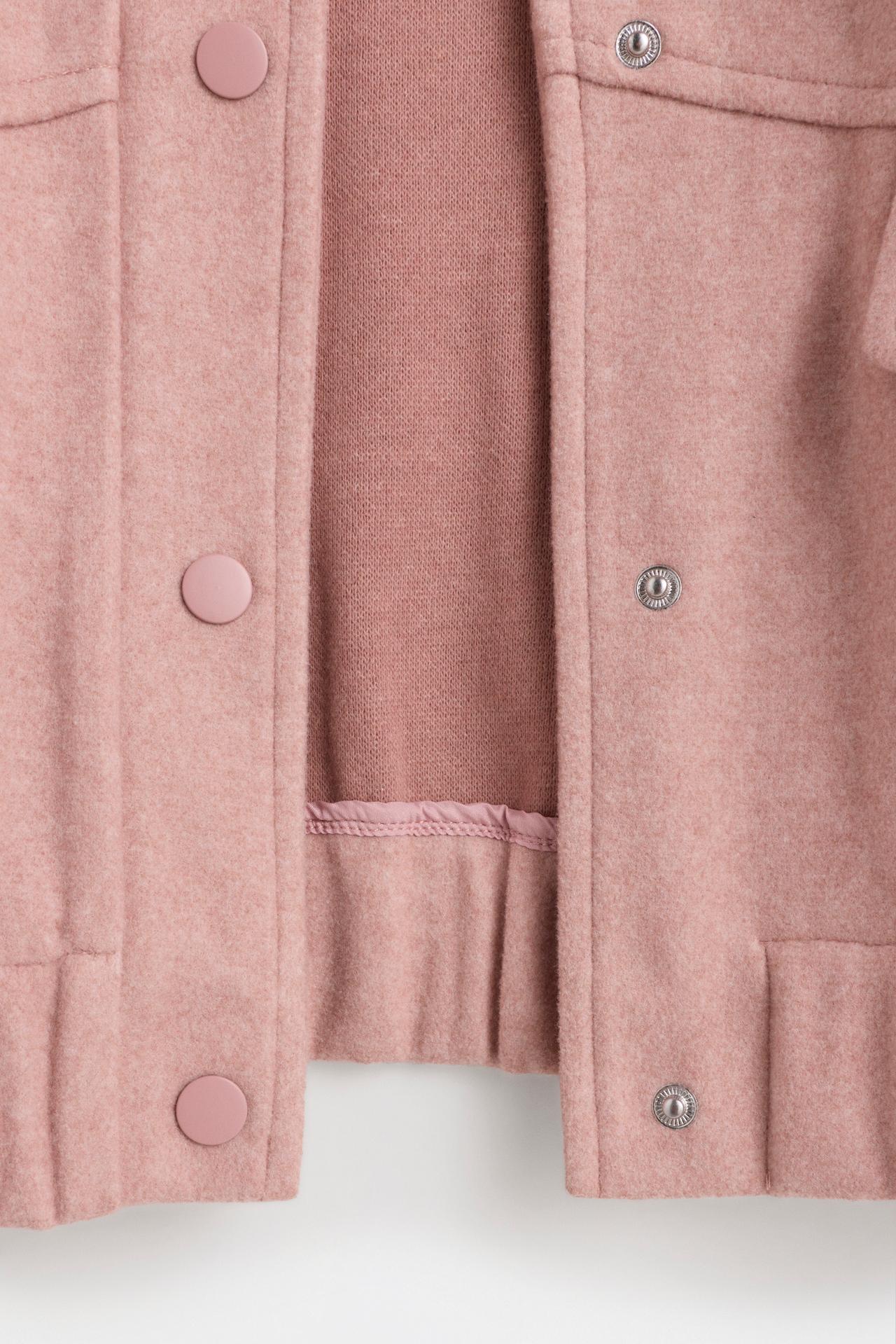Synthetic wool bomber jacket — DUSTY PINK