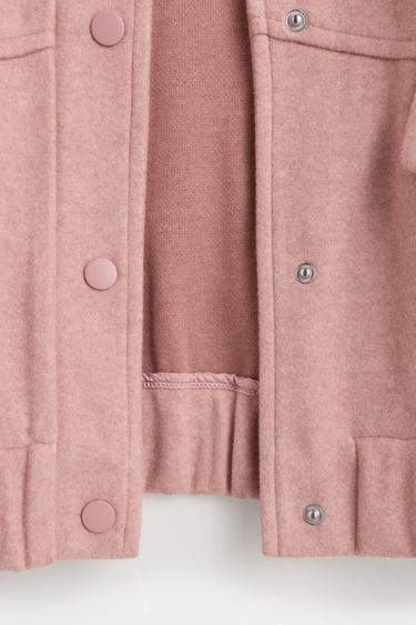 Synthetic wool bomber jacket — DUSTY PINK 4