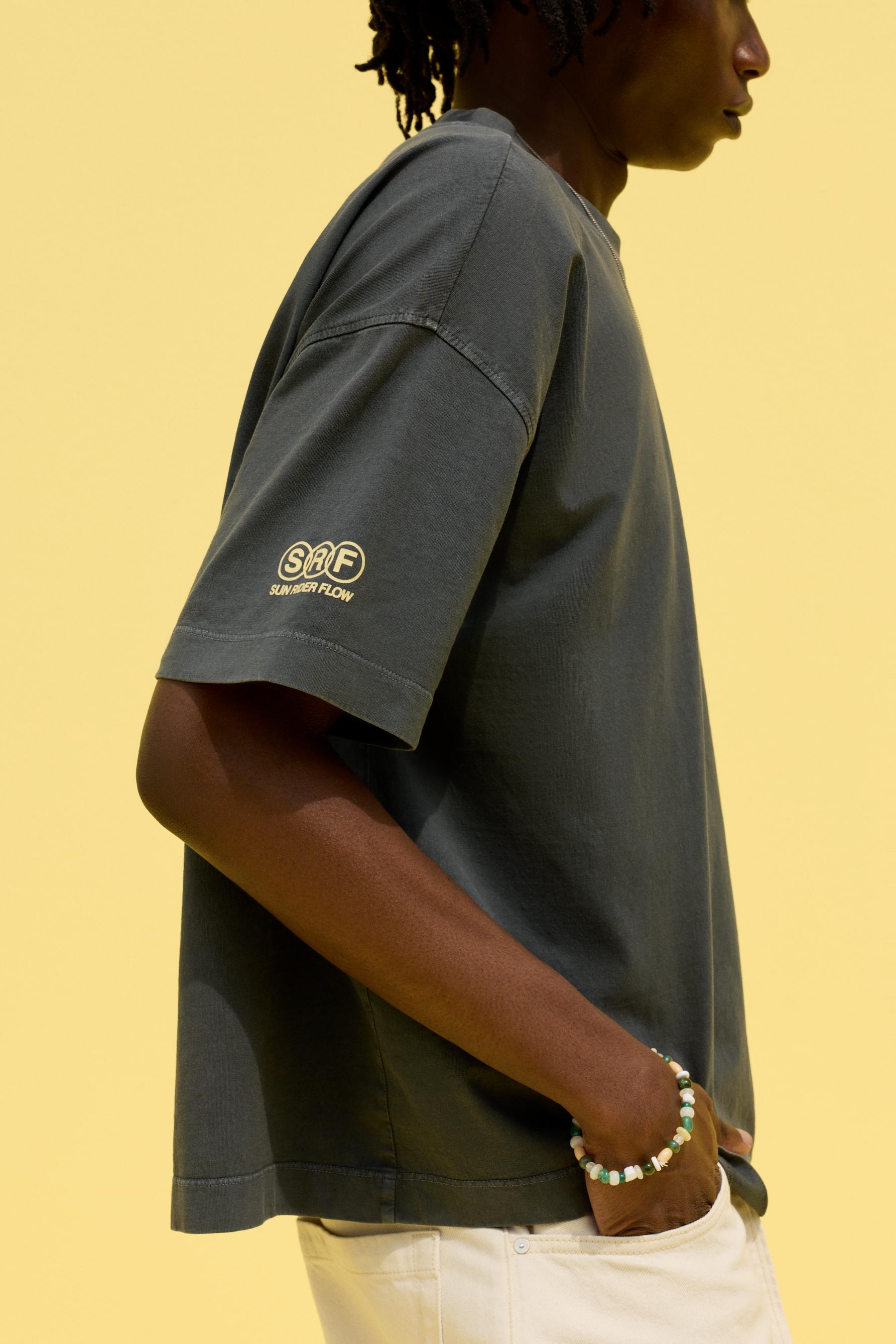Faded effect printed T-shirt — LEAD