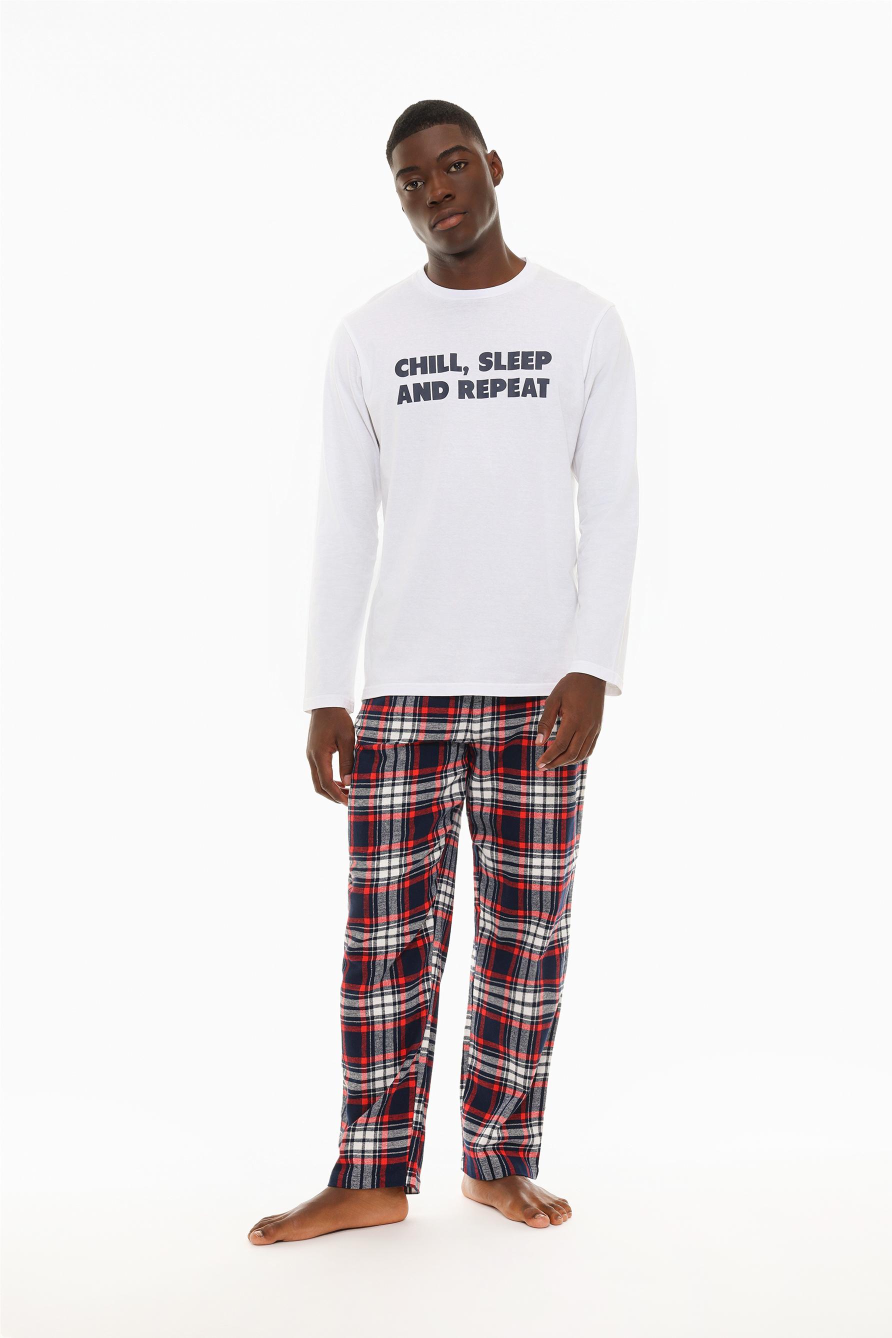 Pijama Lefties Pantalones Cuadros Pijama Largo Cuadros Jeans