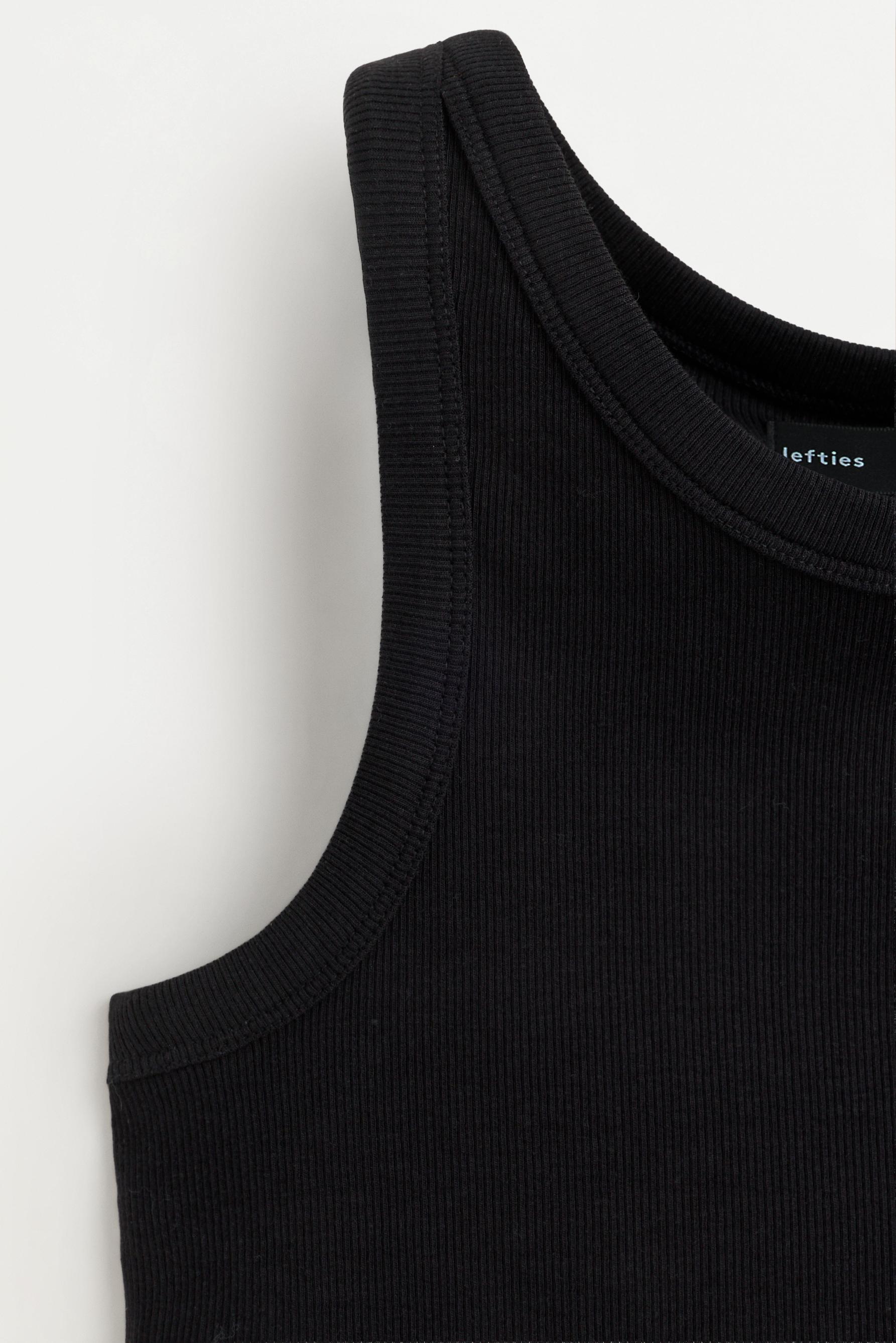 Cropped racerback top — BLACK