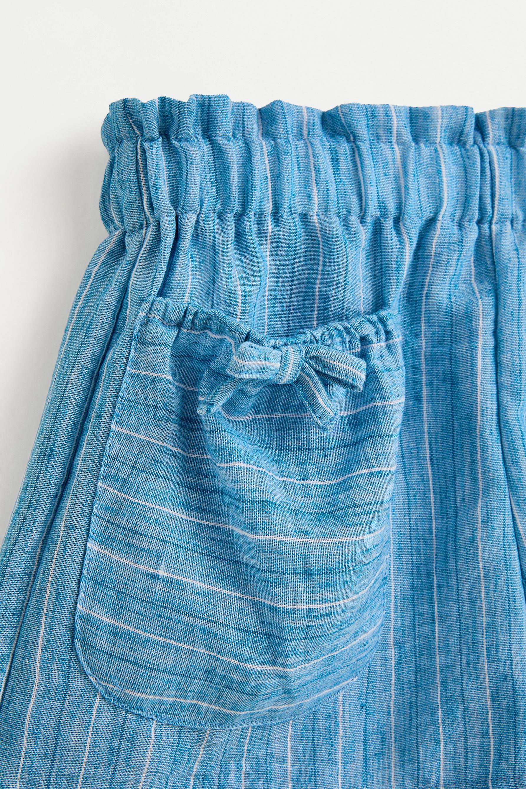 Striped rustic shorts — BLUE/WHITE