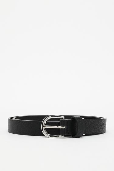 Textured leather effect belt — BLACK 2