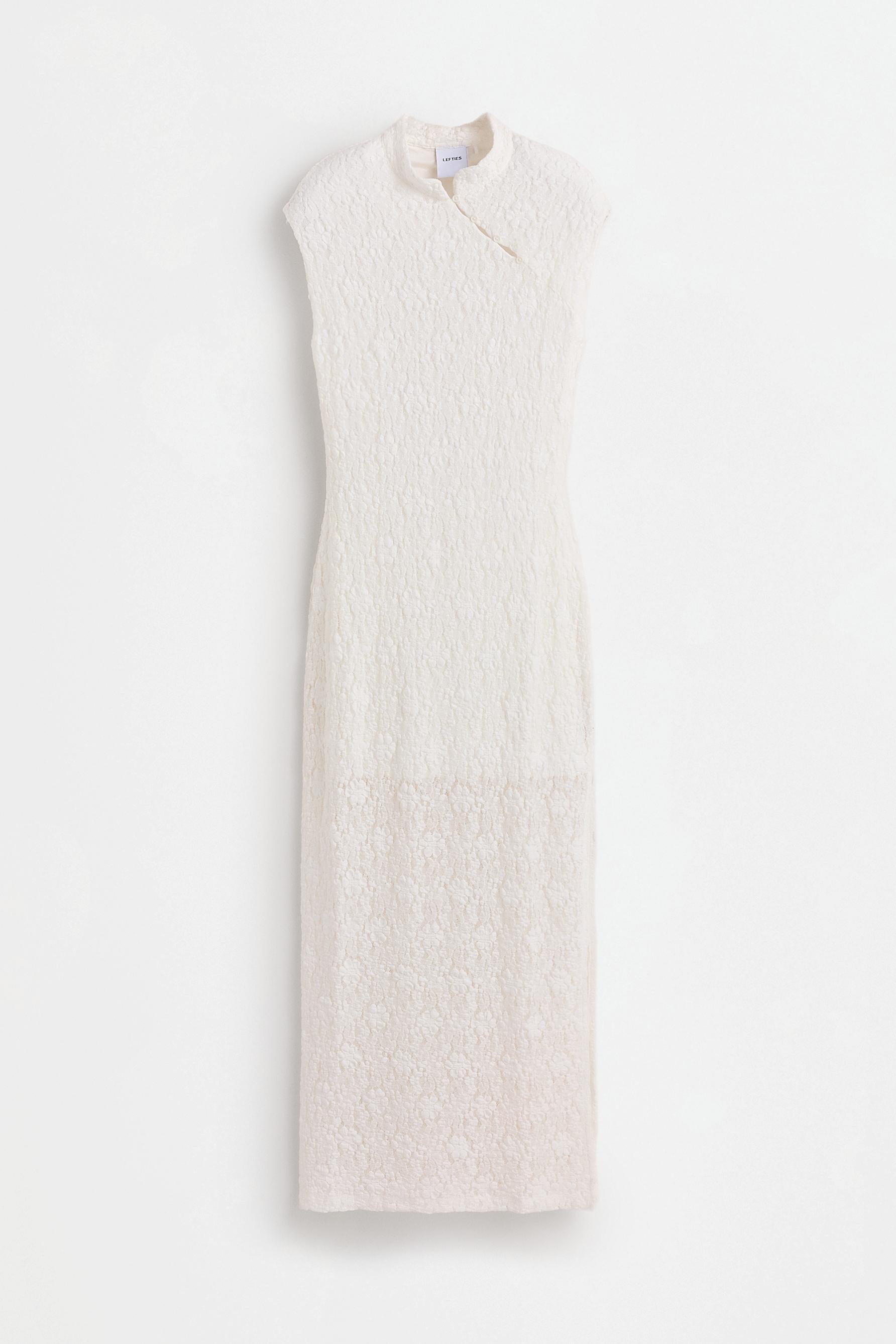 Lace midi dress — OFF WHITE