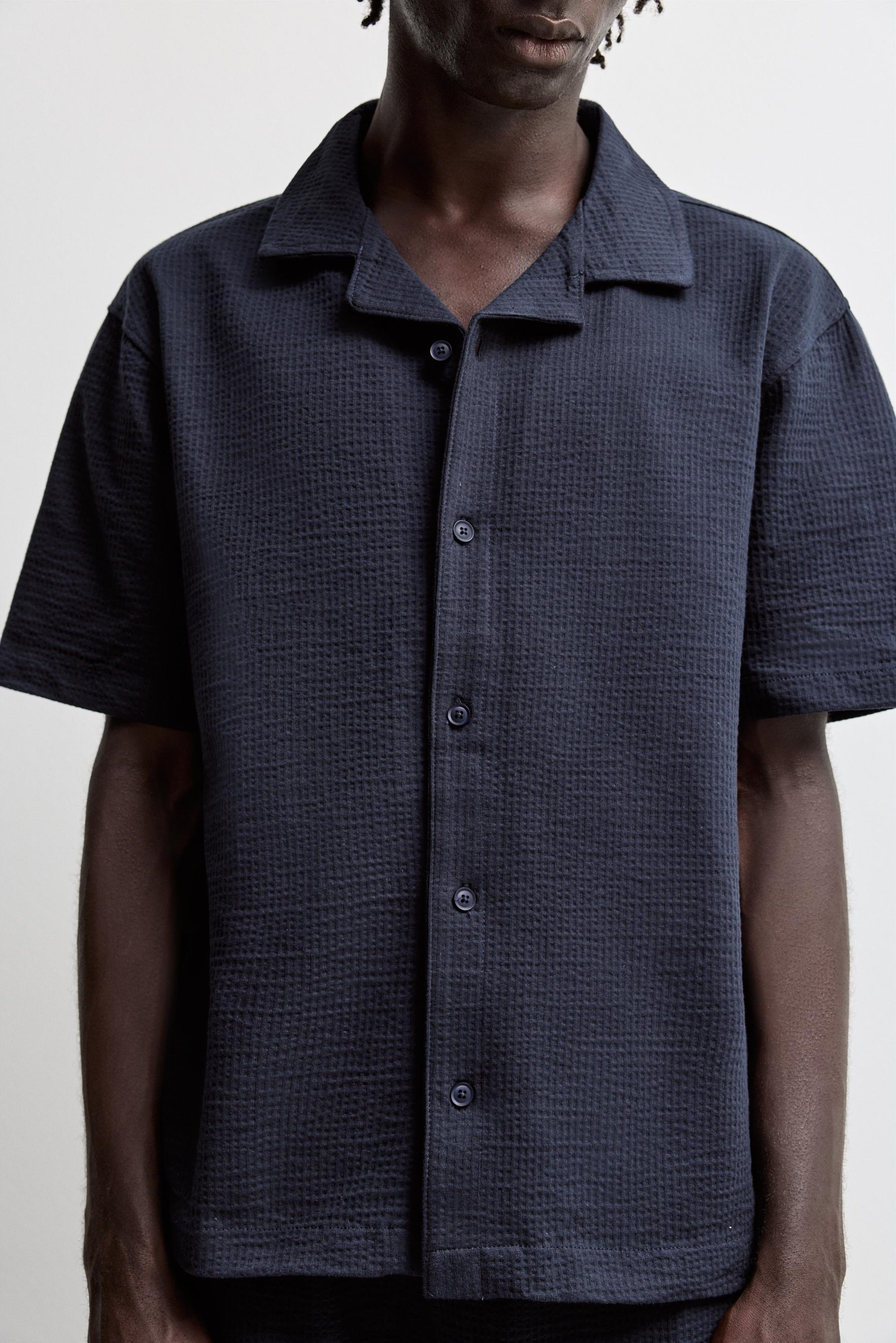 Seersucker shirt — NAVY