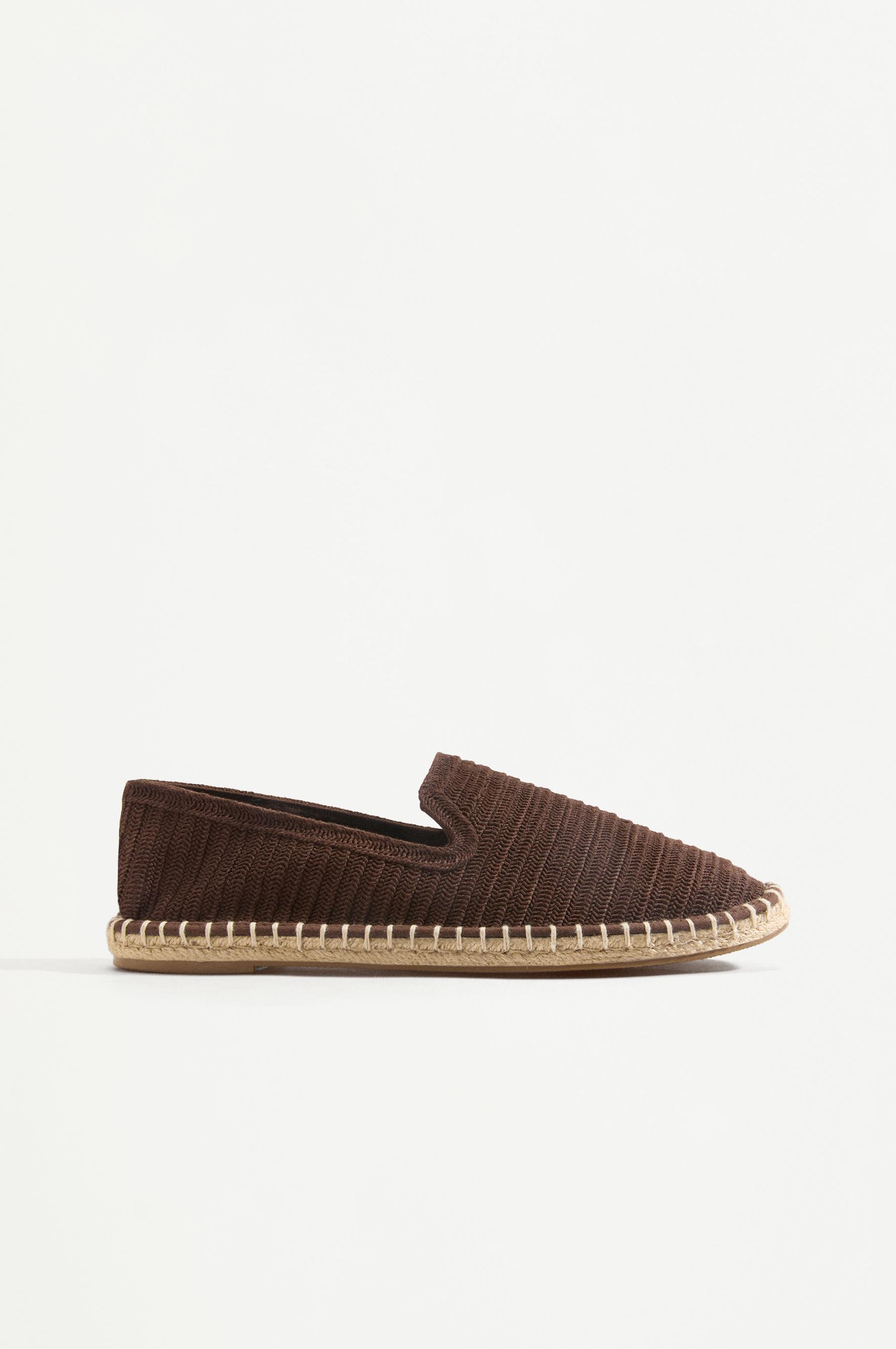 Crochet jute effect espadrilles — BROWN
