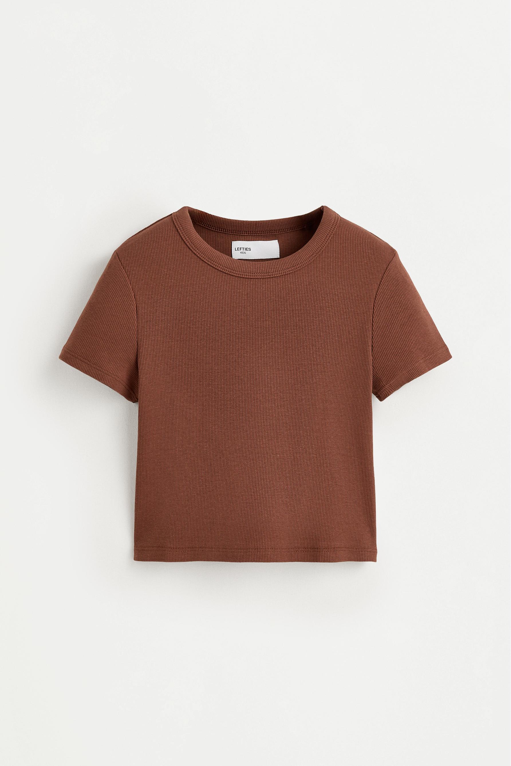 Ribbed T-shirt — CHOCOLATE