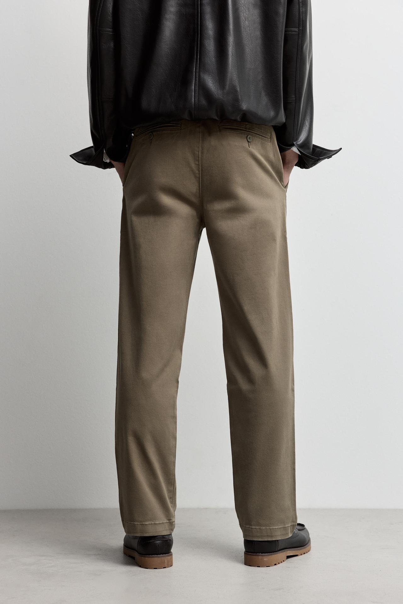Relaxed fit chino trousers — DARK KHAKI