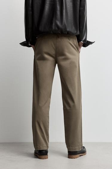Relaxed fit chino trousers — DARK KHAKI 4