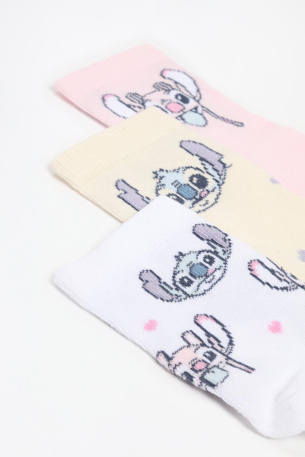 Pack of 3 pairs of Stitch and Angel ©Disney long socks