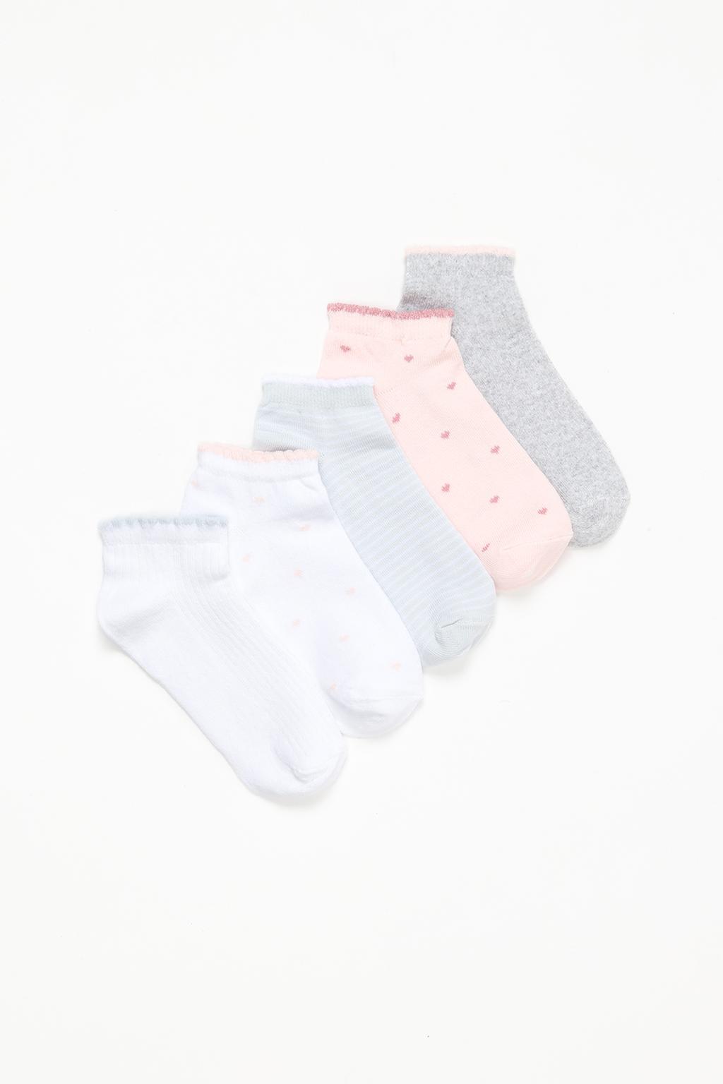 5-pack of contrast short socks