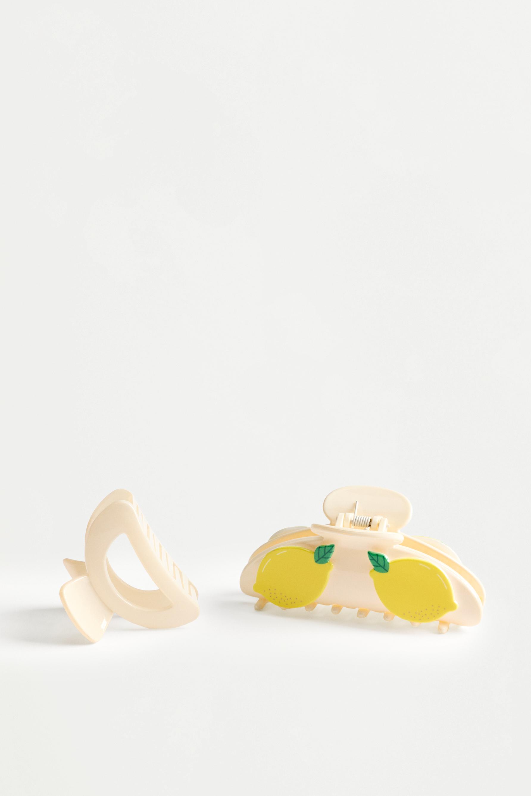 2-pack of contrast hair clips — YELLOW