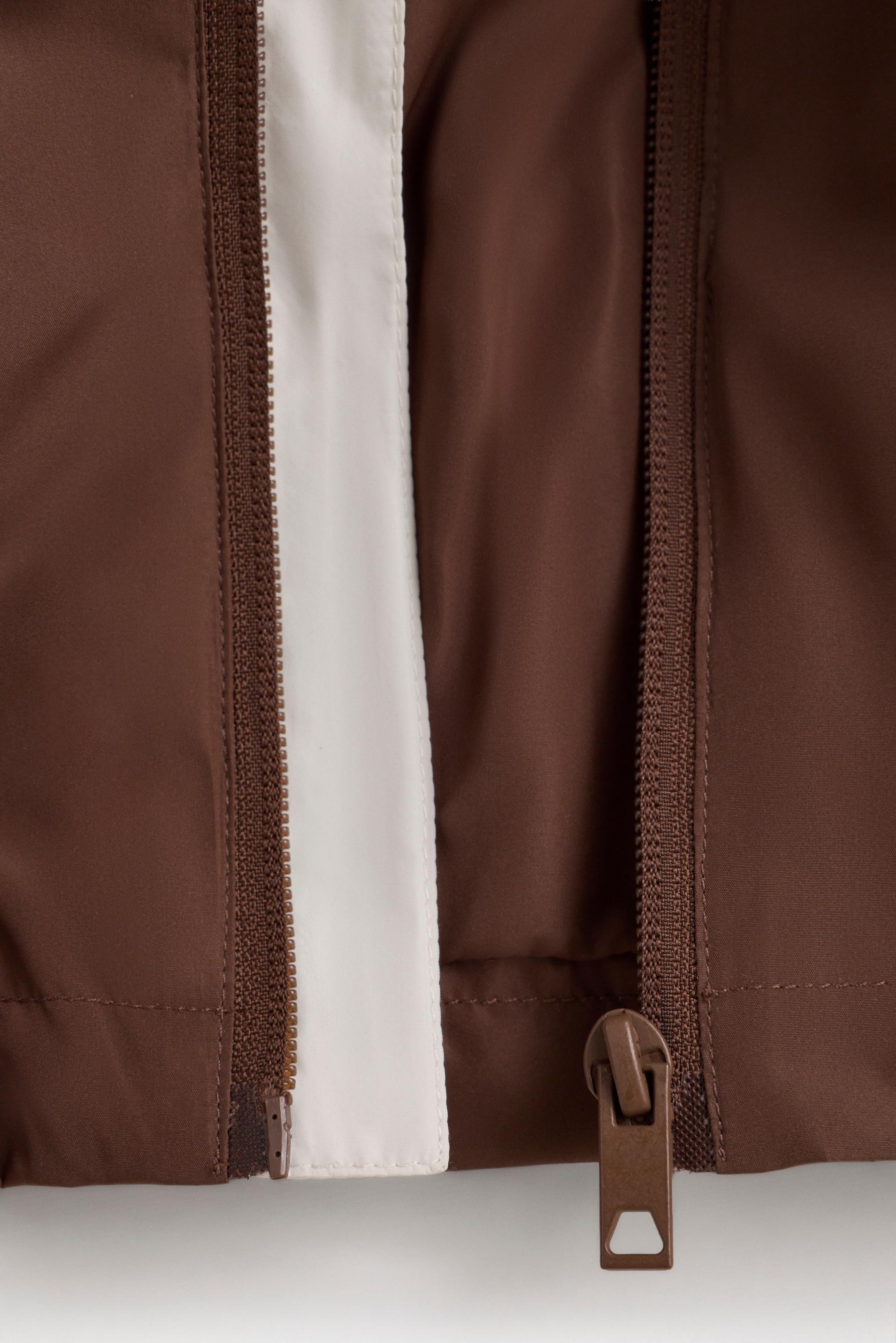 Color block windbreaker jacket — DARK BROWN