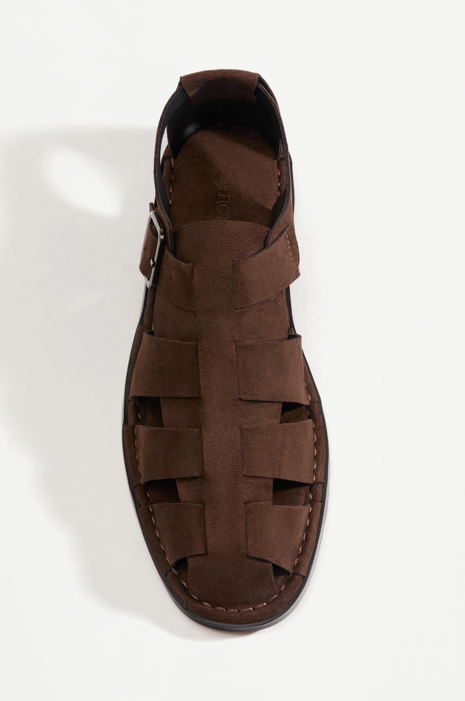 EDITION cage sandals — BROWN