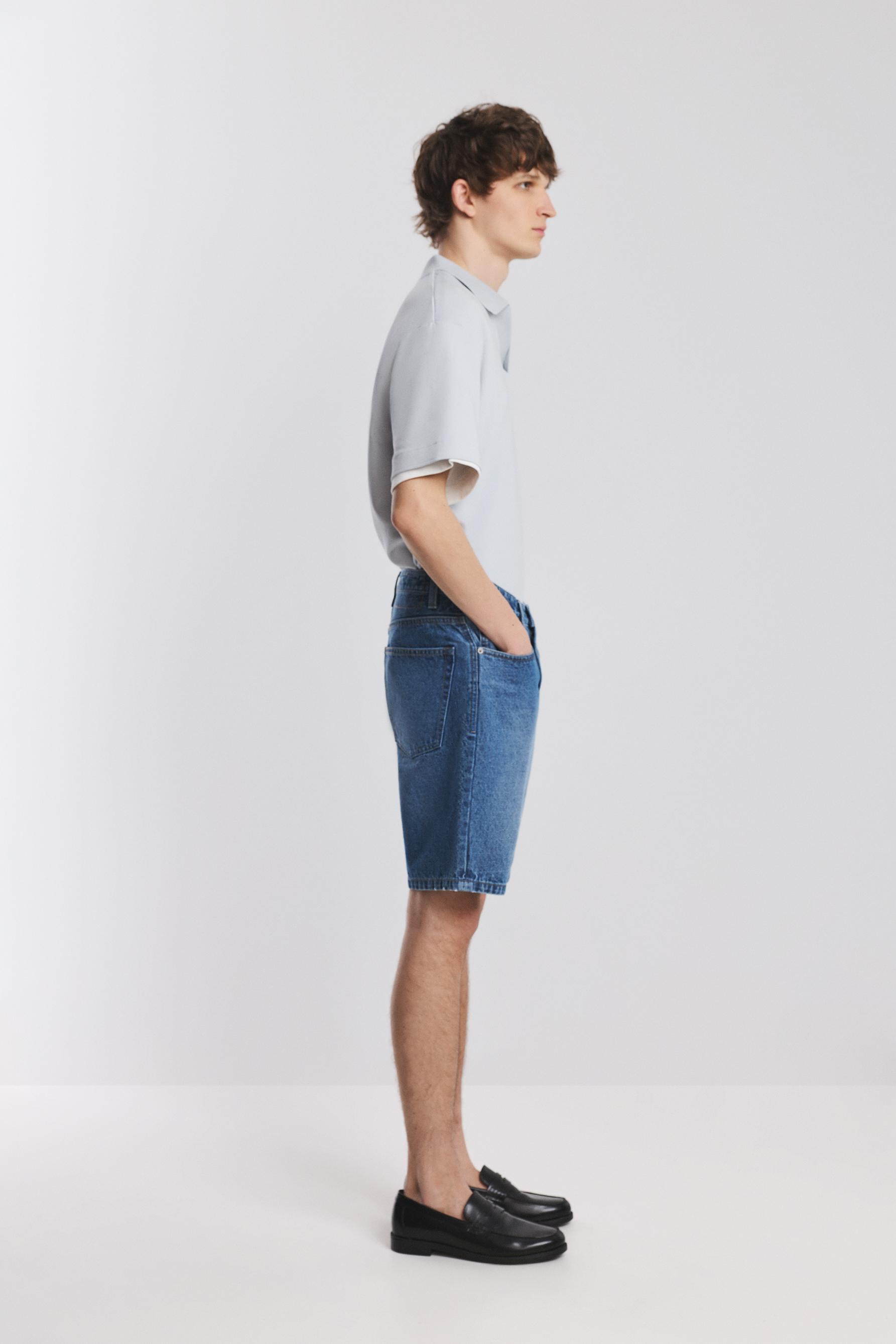 Regular fit denim Bermuda shorts — INDIGO