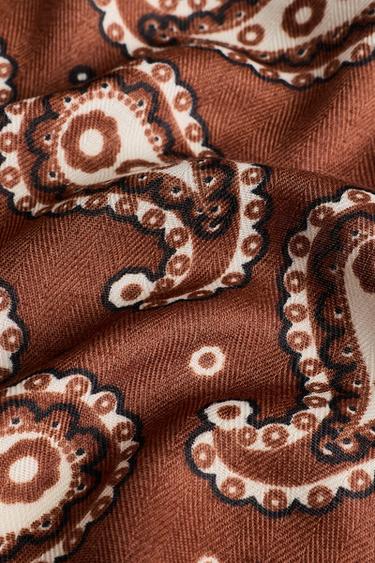 Paisley print scarf — BROWN 5