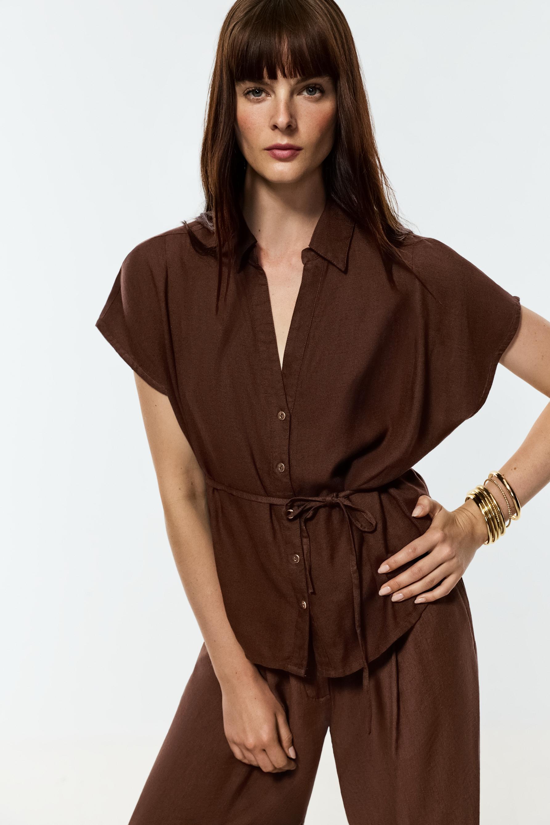 Tie-waist shirt — OCHRE