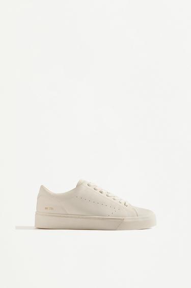 Contrast heel detail slippers — BEIGE 1