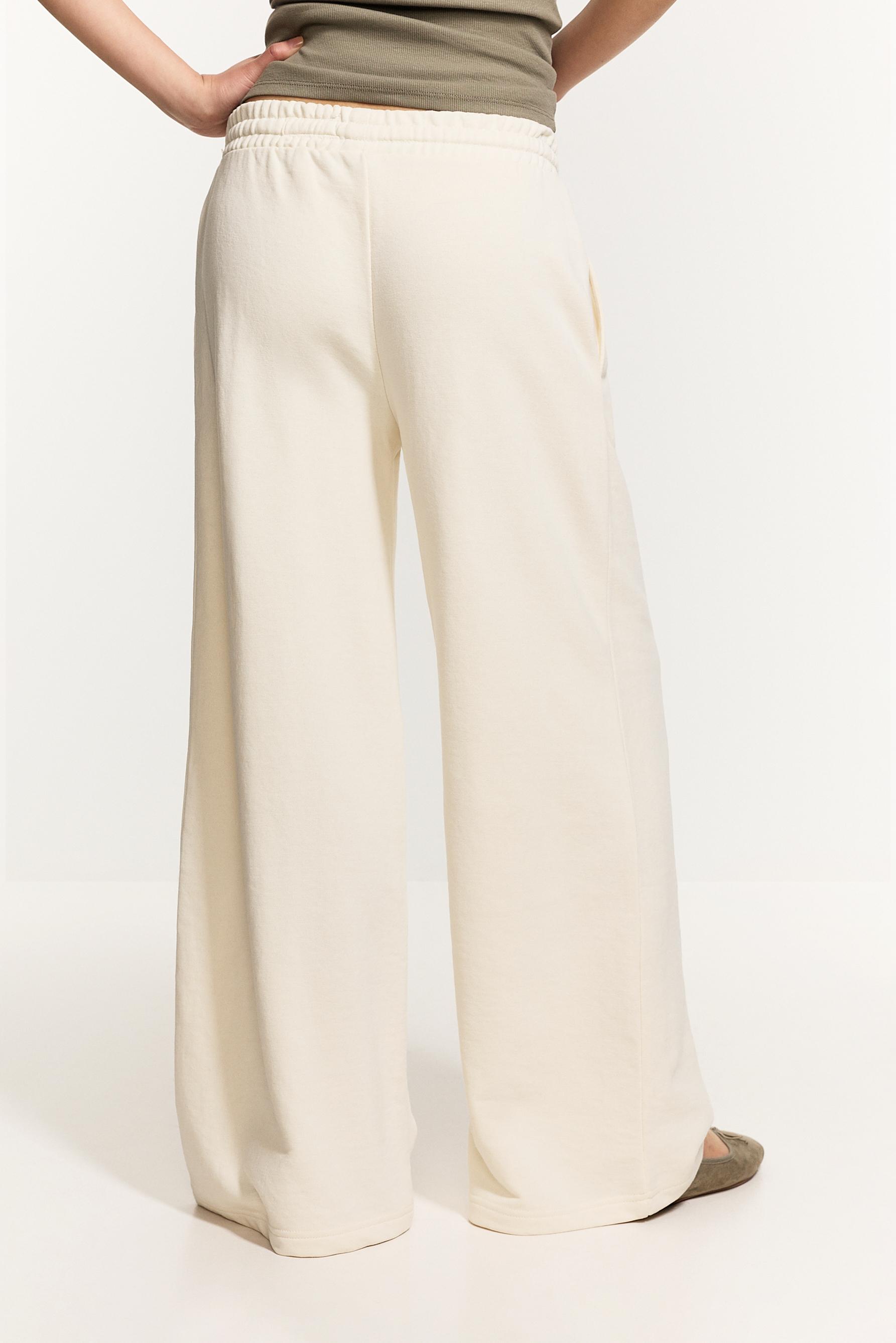 Wide-leg tracksuit bottoms — ECRU