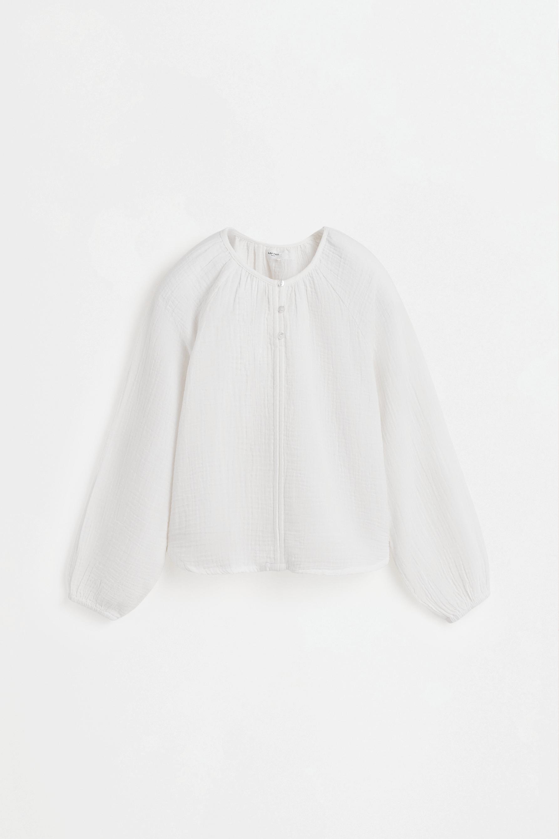 Printed double gauze blouse — OFF WHITE