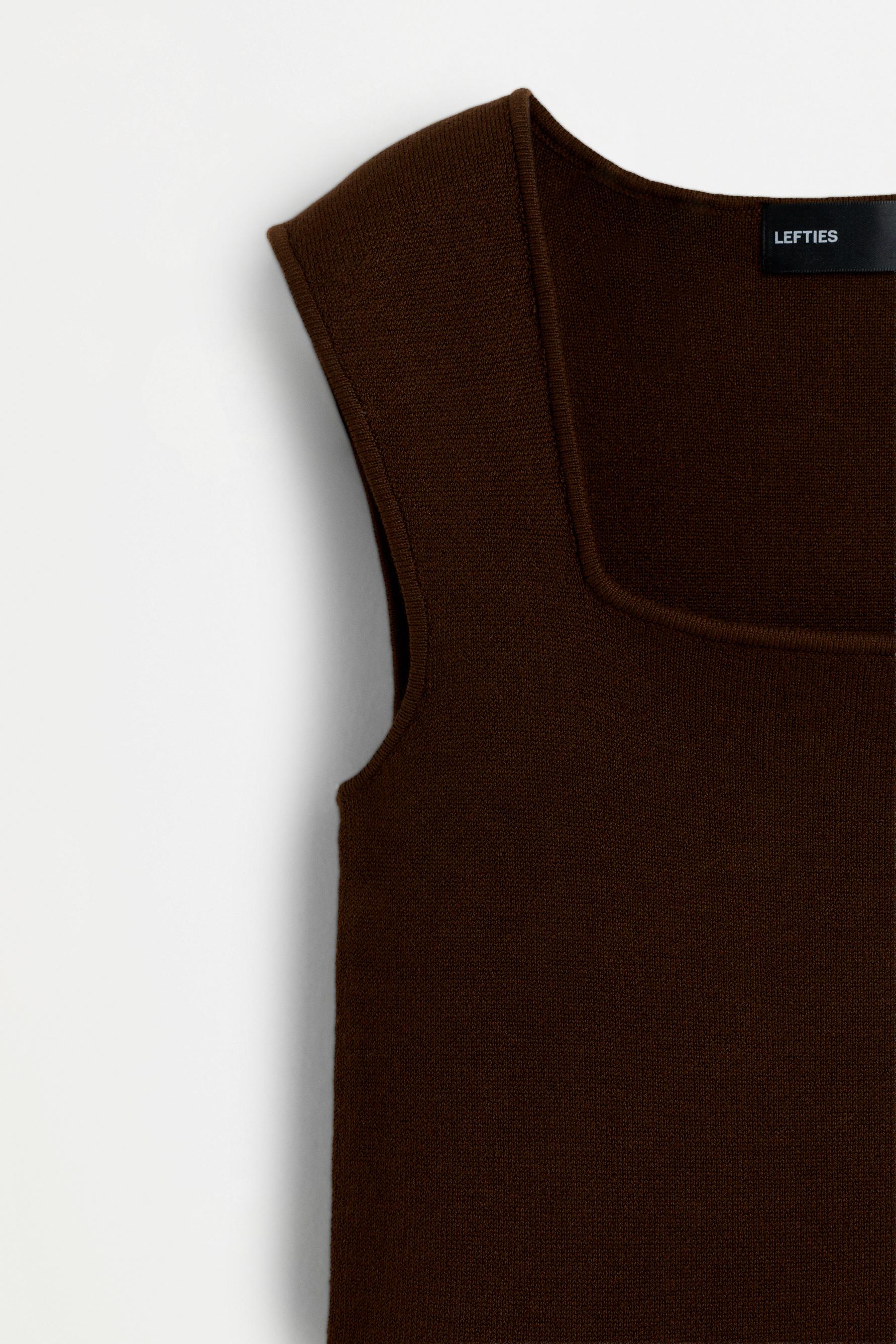 Basic knit top — CHOCOLATE