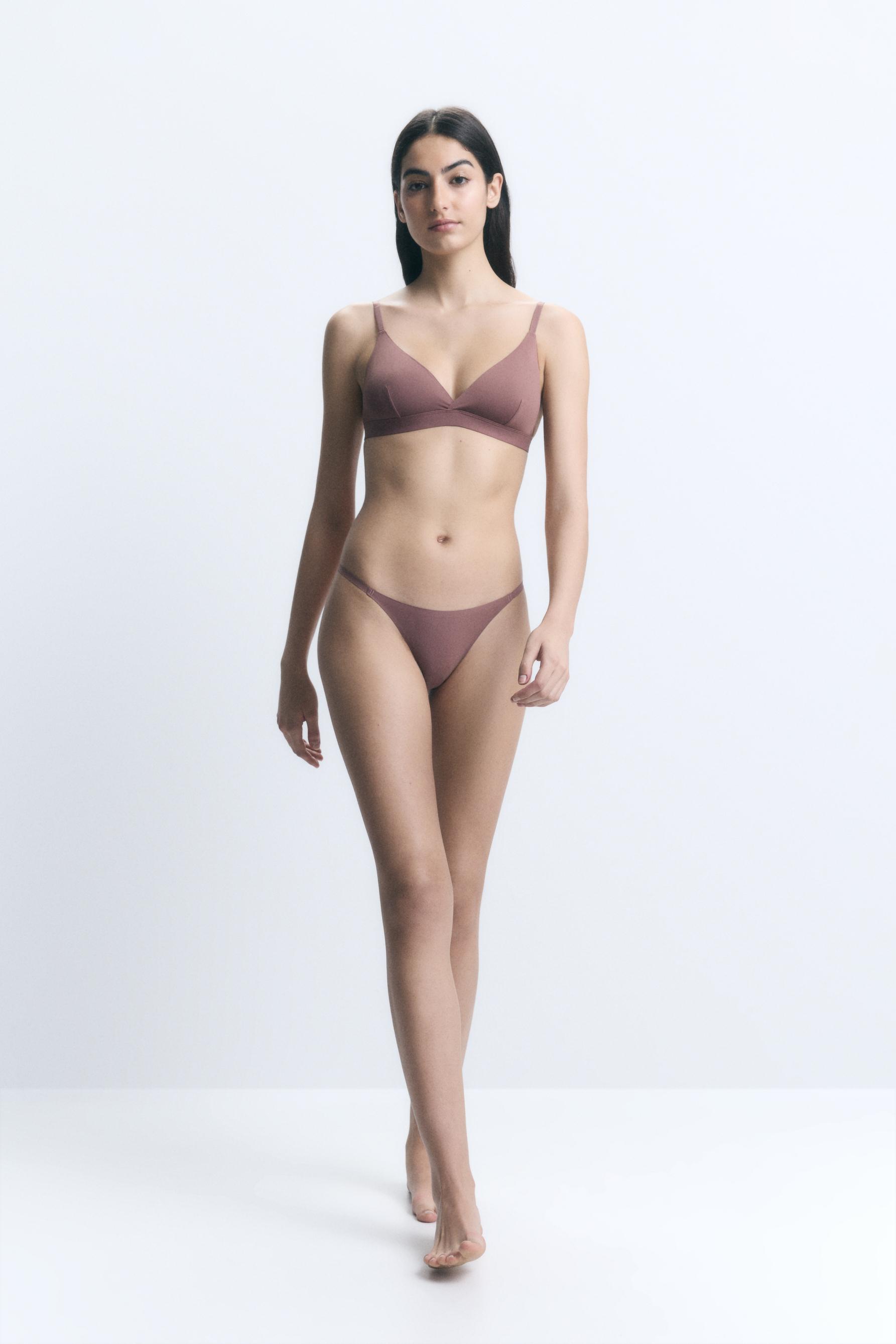 4-pack microfibre thongs — DARK BROWN