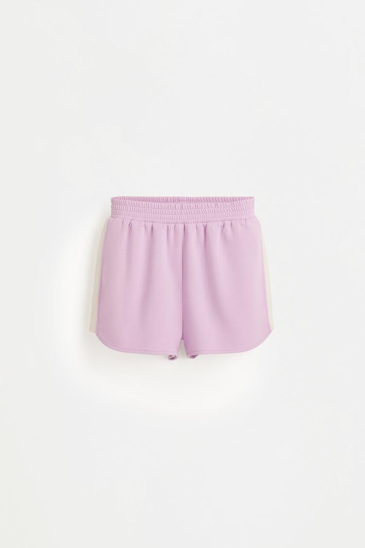 Flowy plush sports shorts — MAUVE