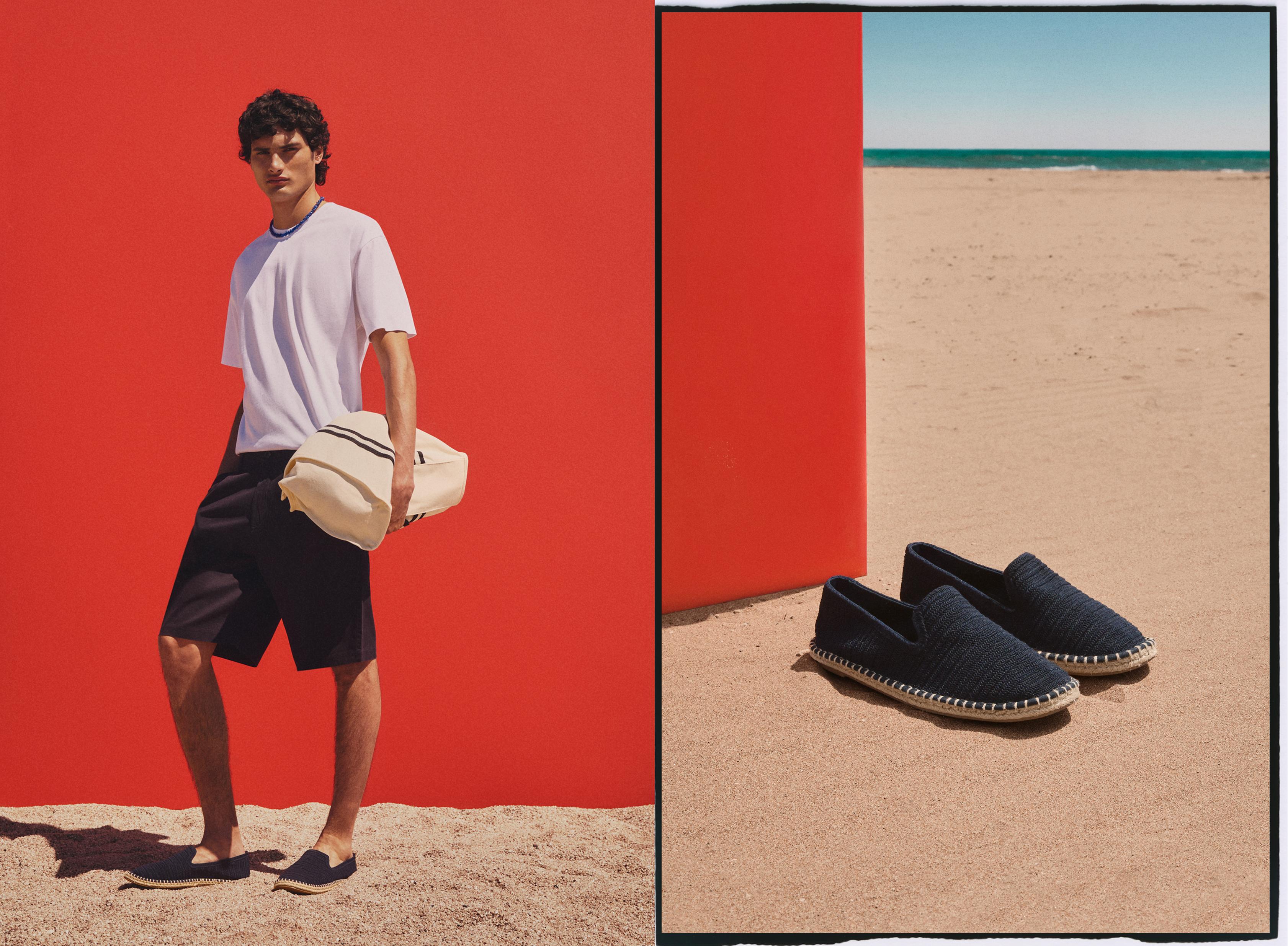 Crochet jute effect espadrilles — NAVY BLUE