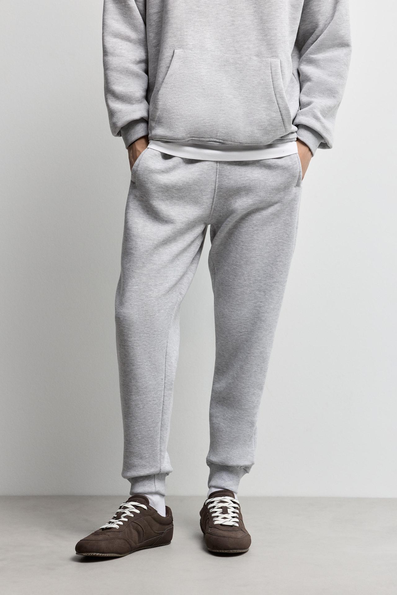 Regular fit tracksuit bottoms — GREY MARL