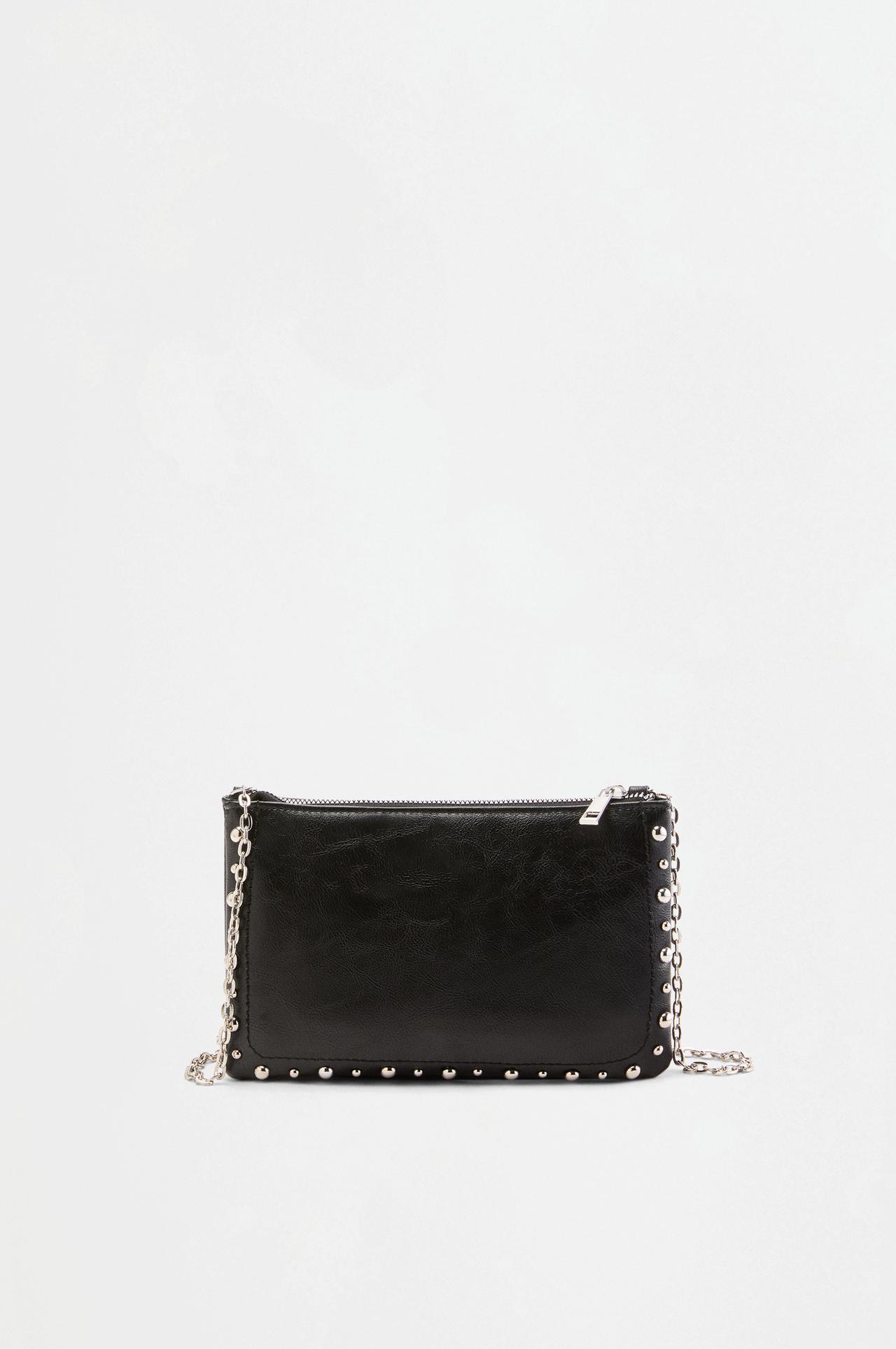 Crossbody bag with metal details — BLACK