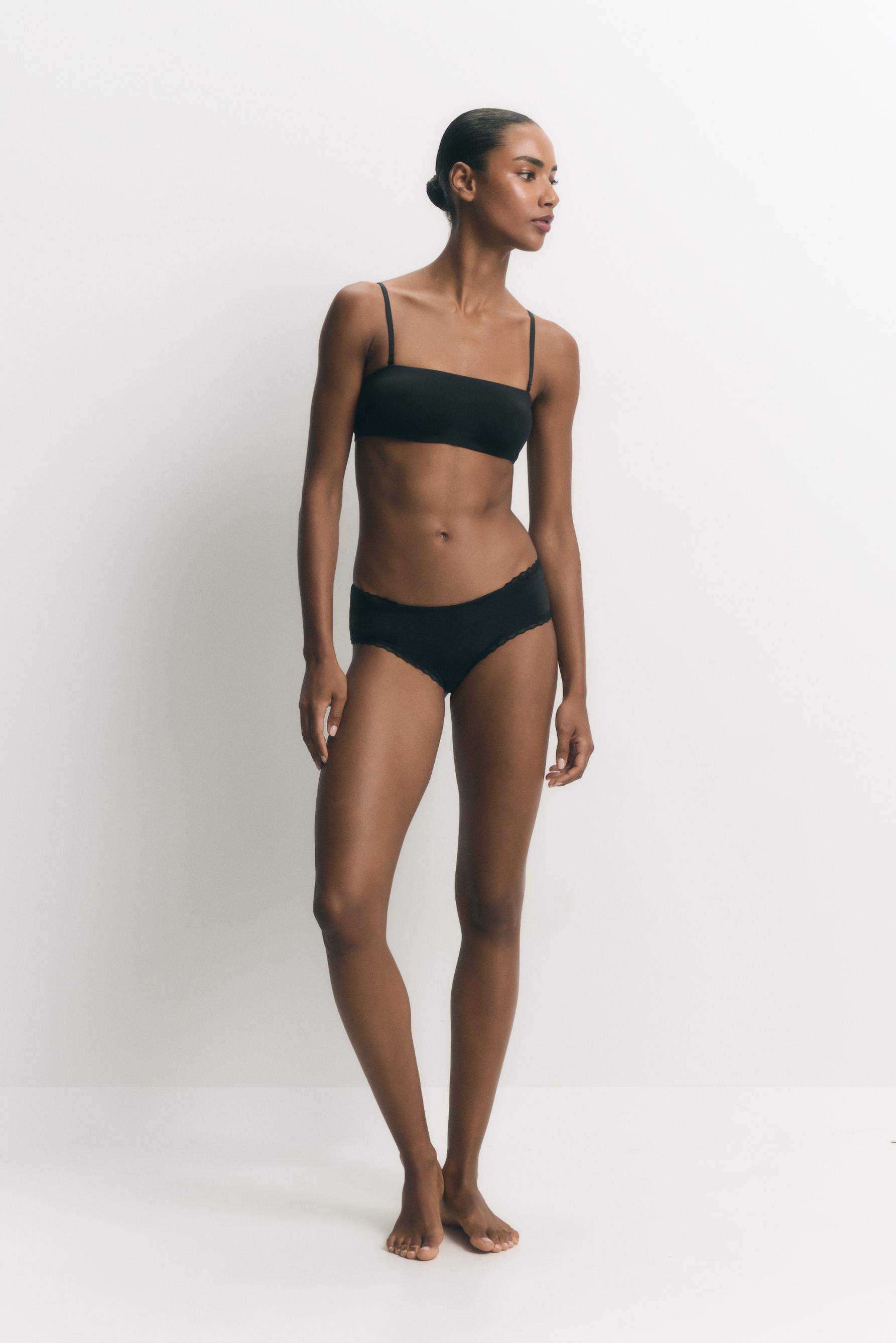 Microfibre multi-way bandeau bra — BLACK