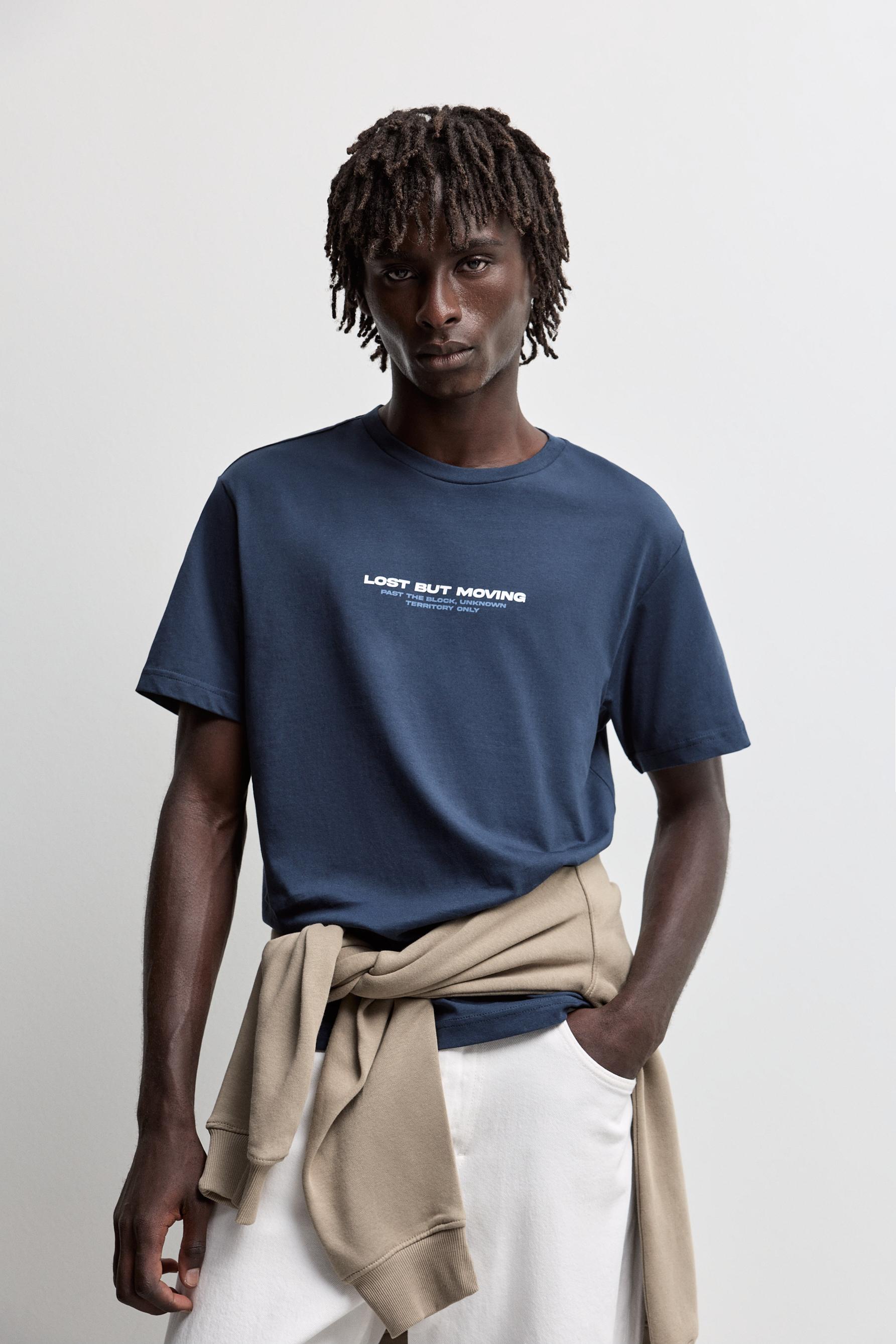 Slogan T-shirt — DARK BLUE