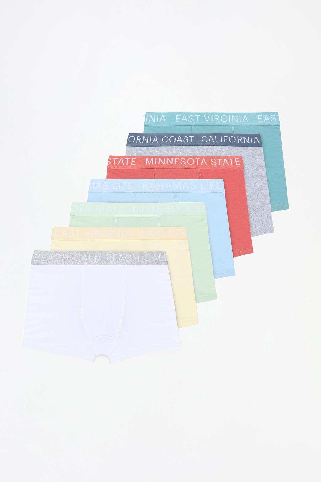 Pack of 7 slogan boxers