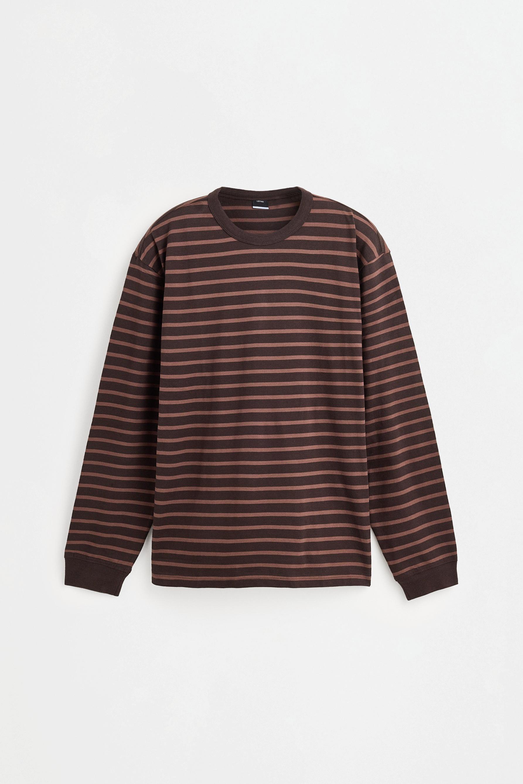 Medium jersey striped T-shirt — DARK BROWN
