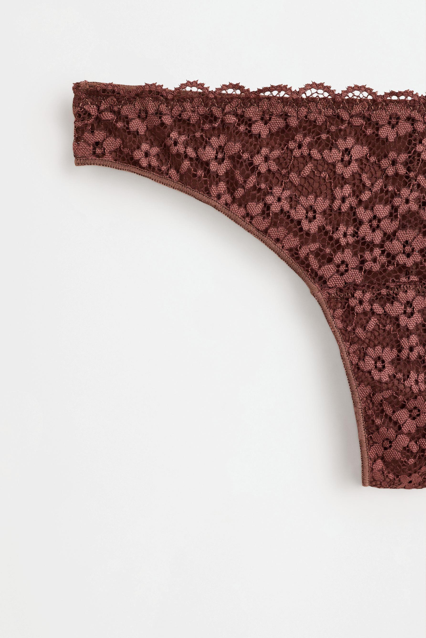 3-Pack of Brazilian lace briefs — CHOCOLATE