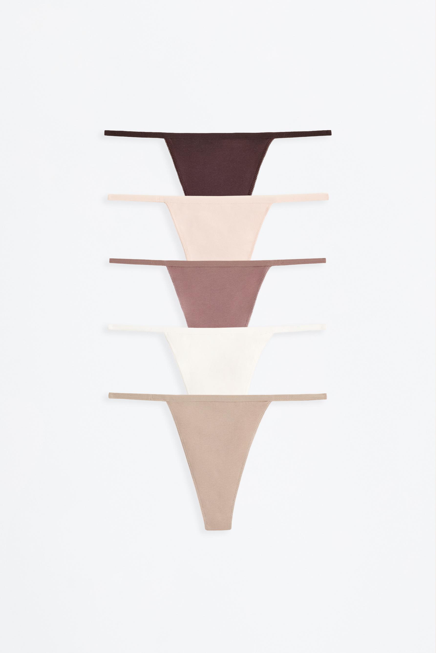 5-pack of thongs — ECRU