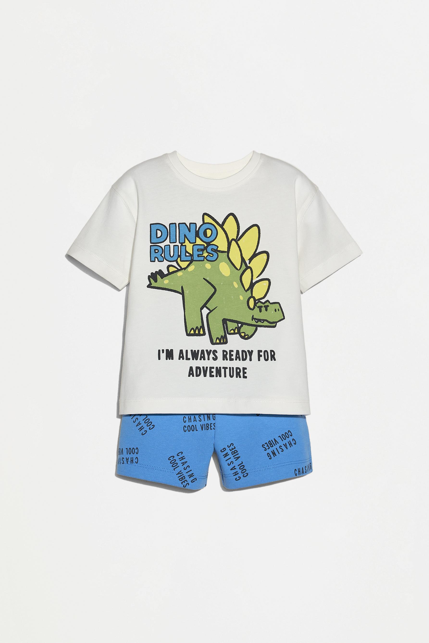 Printed T-shirt and Bermuda co-ord — DEEP BLUE