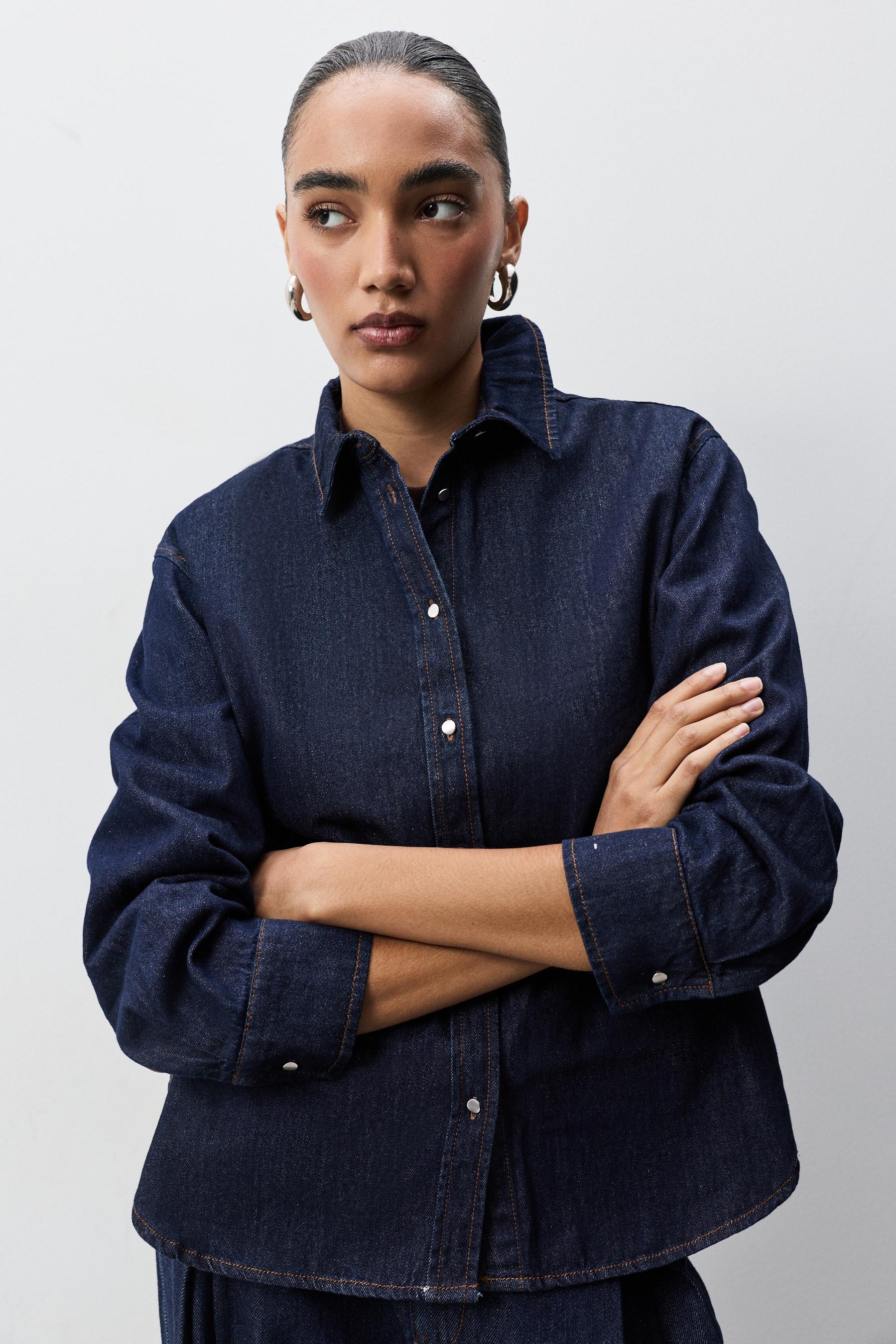 Camisa denim oversize índigo